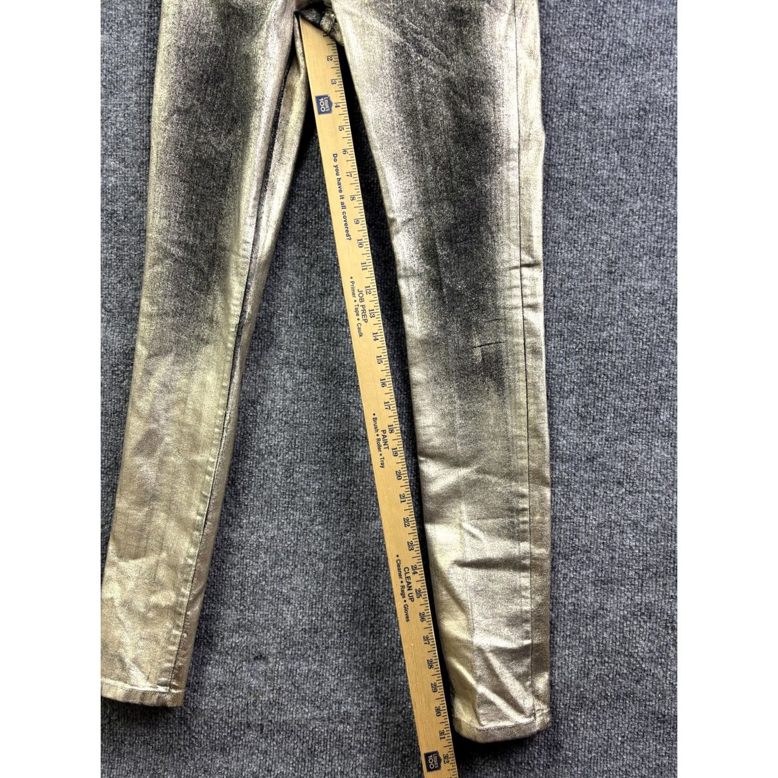 Vintage Hidden Jeans Gold Metallic Skinny Jeans Juniors 5/29 Womens Slim Mid Rise 29x29 Stretch Denim Size 27" / US 4 / IT 40 - 5 Thumbnail