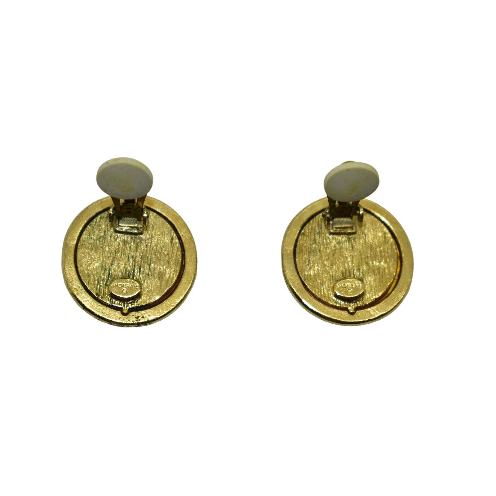 Givenchy A8 GIVENCHY Vintage Signed Goldtone Round Clip On Earrings Size ONE SIZE - 4 Thumbnail