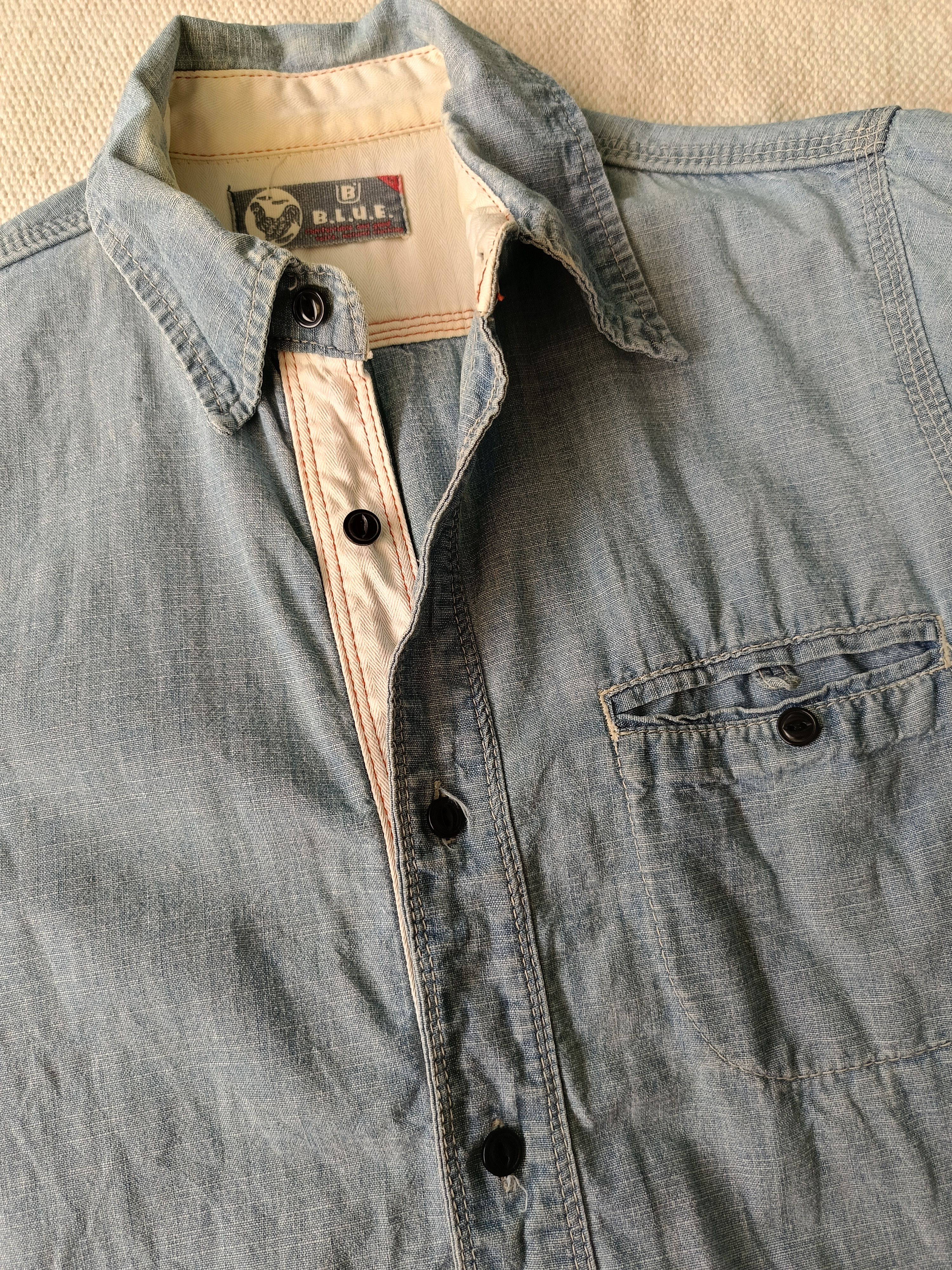 Blue Blue Japan × Japanese Brand BlueBlue HR market denim chambray XS shirt Size US XS / EU 42 / 0 - 12 Thumbnail