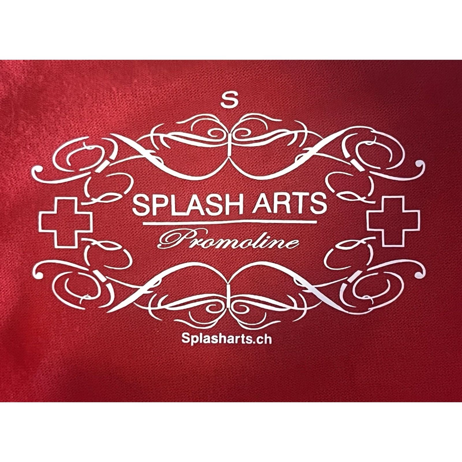Vintage Splash Arts T-Shirt Woman Red Small V-Neck Short Sleeve Cotton Canvas NWT Promoline Cross Country Switzerland Size S / US 4 / IT 40 - 6 Thumbnail