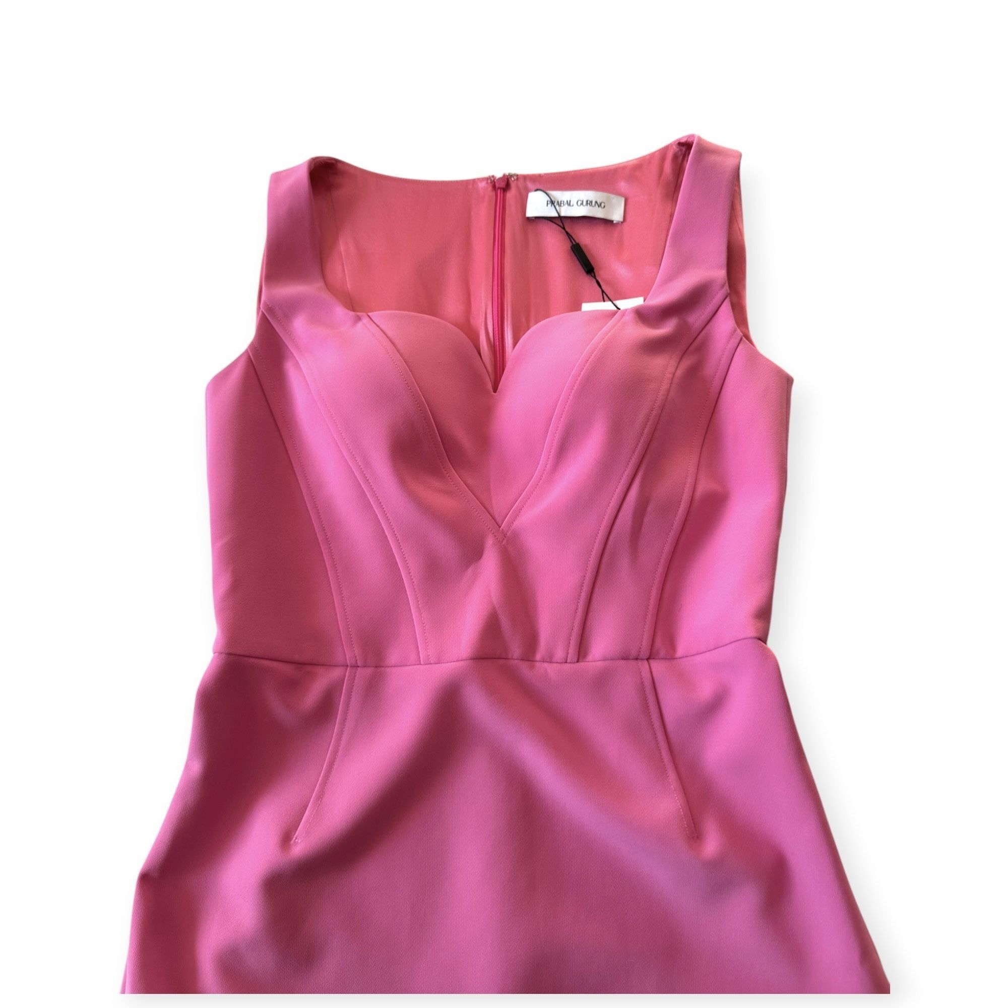 Prabal Gurung NWT Prabal Gurung Pink Sculpted Sweetheart Sheath Midi Dres Size M / US 6-8 / IT 42-44 - 7 Thumbnail