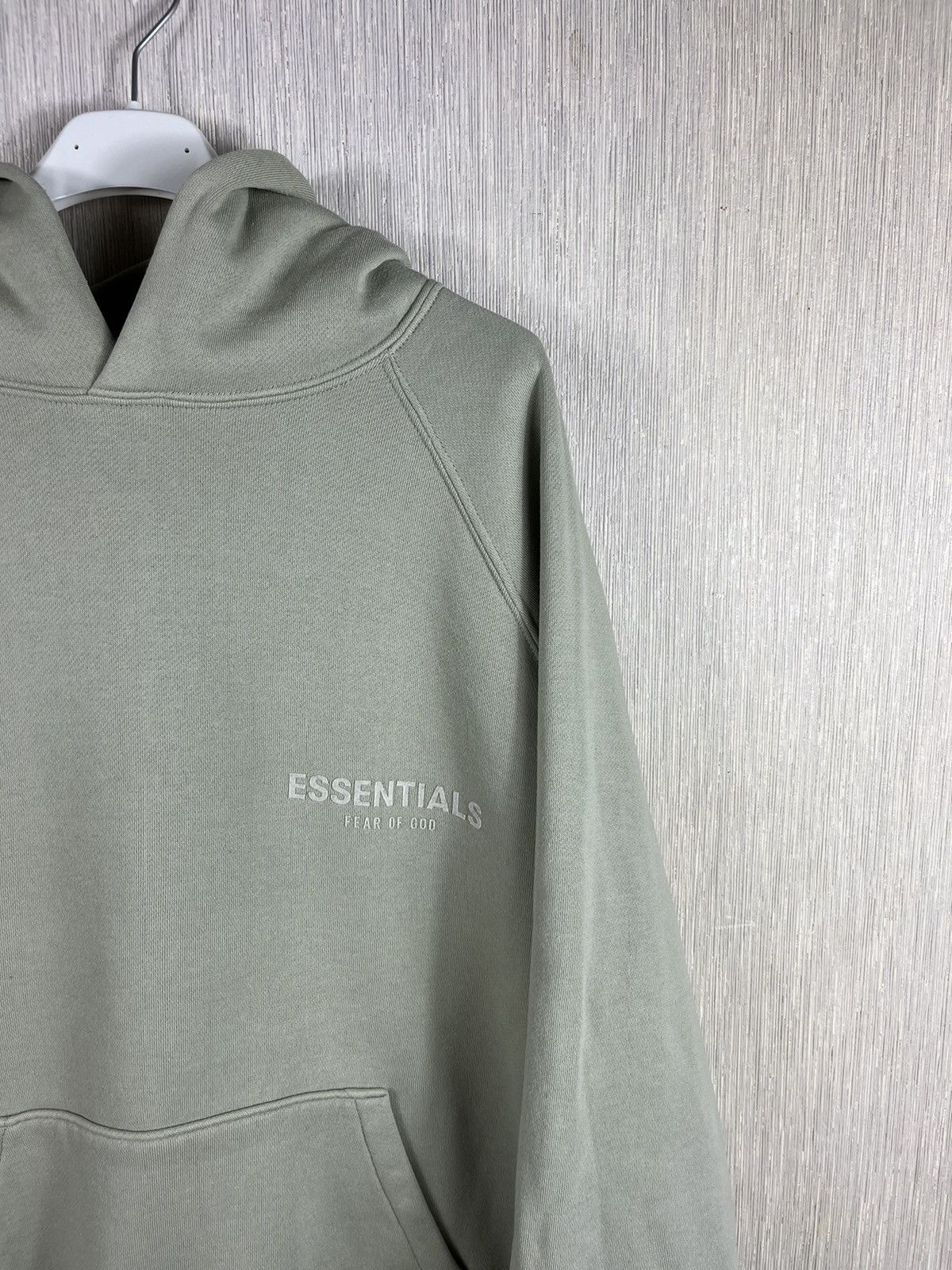 Essentials × Fear of God FOG Fear of God essentials suede chest logo boxy y2k hoodie Size US L / EU 52-54 / 3 - 3 Thumbnail