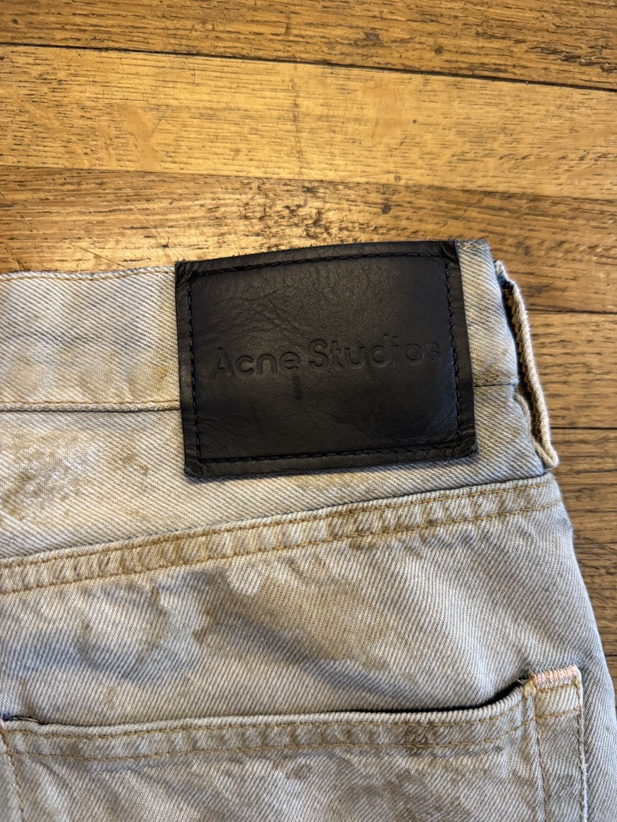 Acne Studios 1981M Beige Mud Wash Loose Fit Jeans