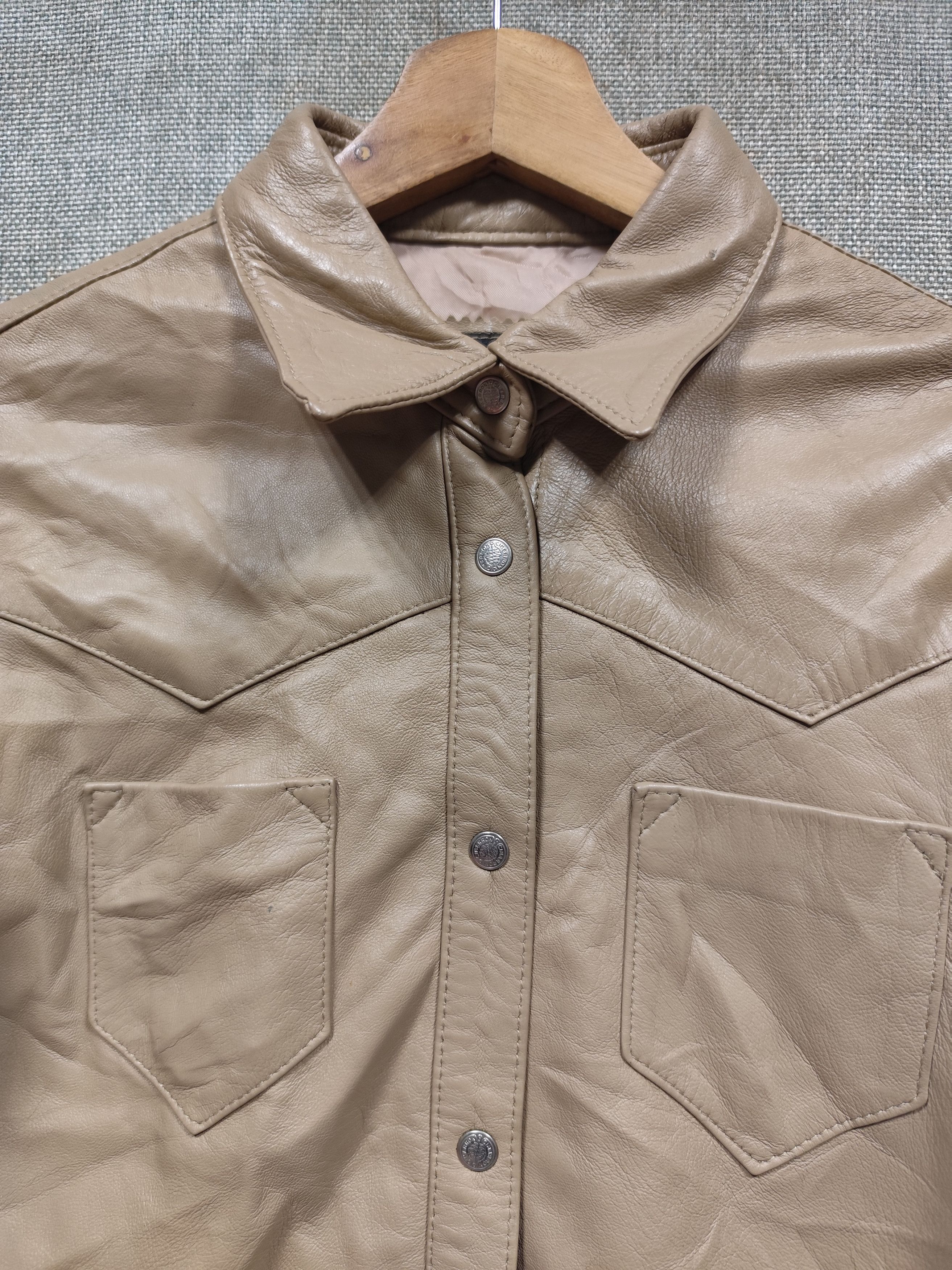 Vera Pelle Vera Pelle Button Ups 100% Genuine Leather Made In Italy Size S / US 4 / IT 40 - 5 Thumbnail