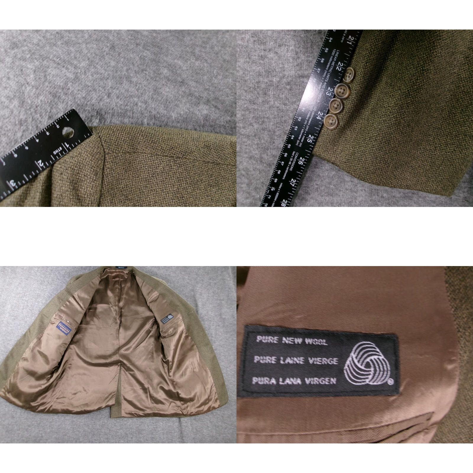 Ralph Lauren VINTAGE Ralph Lauren Blazer Men 43R Green Wool Tweed Herringbone Notch Lapel Single-Breasted 3-Button US 90s Classic Polo University Club Size US XL / EU 56 / 4 - 8 Thumbnail
