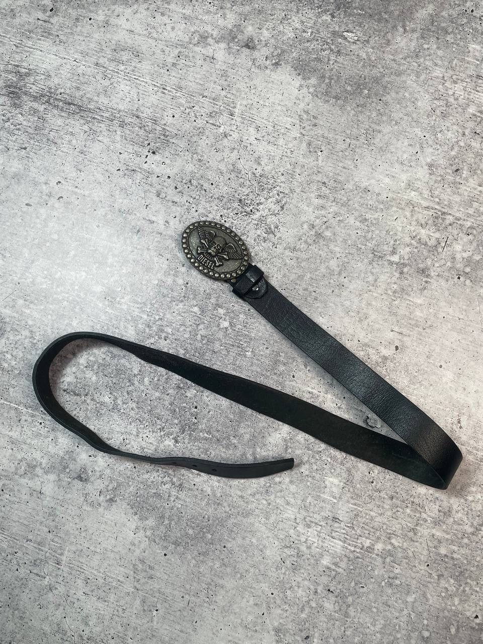 Diesel Vintage 90s Diesel Skull Leather Belt Y2K Size ONE SIZE - 3 Thumbnail