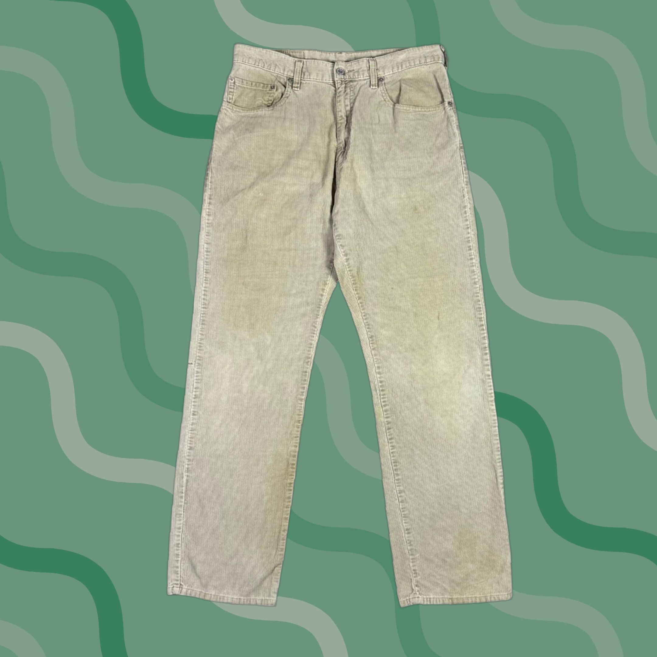 Vintage VINTAGE Levi Strauss 505 Corduroy Jeans Beige Straight Levi's 505 Mens Regular 32x30 Jeans Size US 32 / EU 48 - 1 Thumbnail