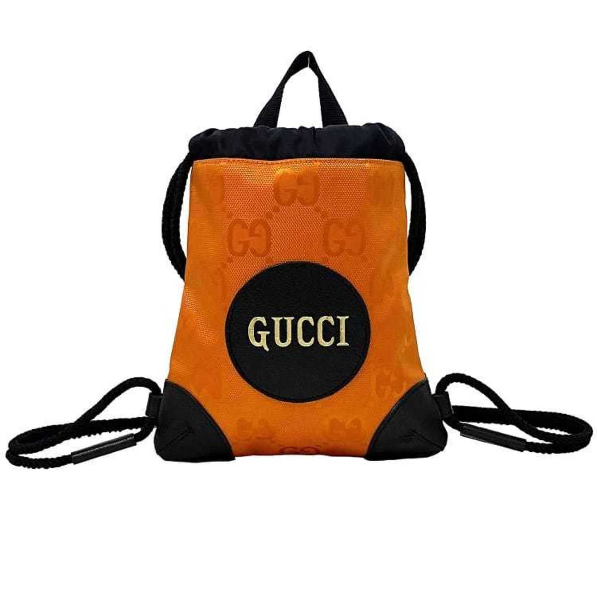 image of Gucci Backpack Orange Black Off The Grit 643887 Canvas Leather Gucci GG Nylon Compact, Women's