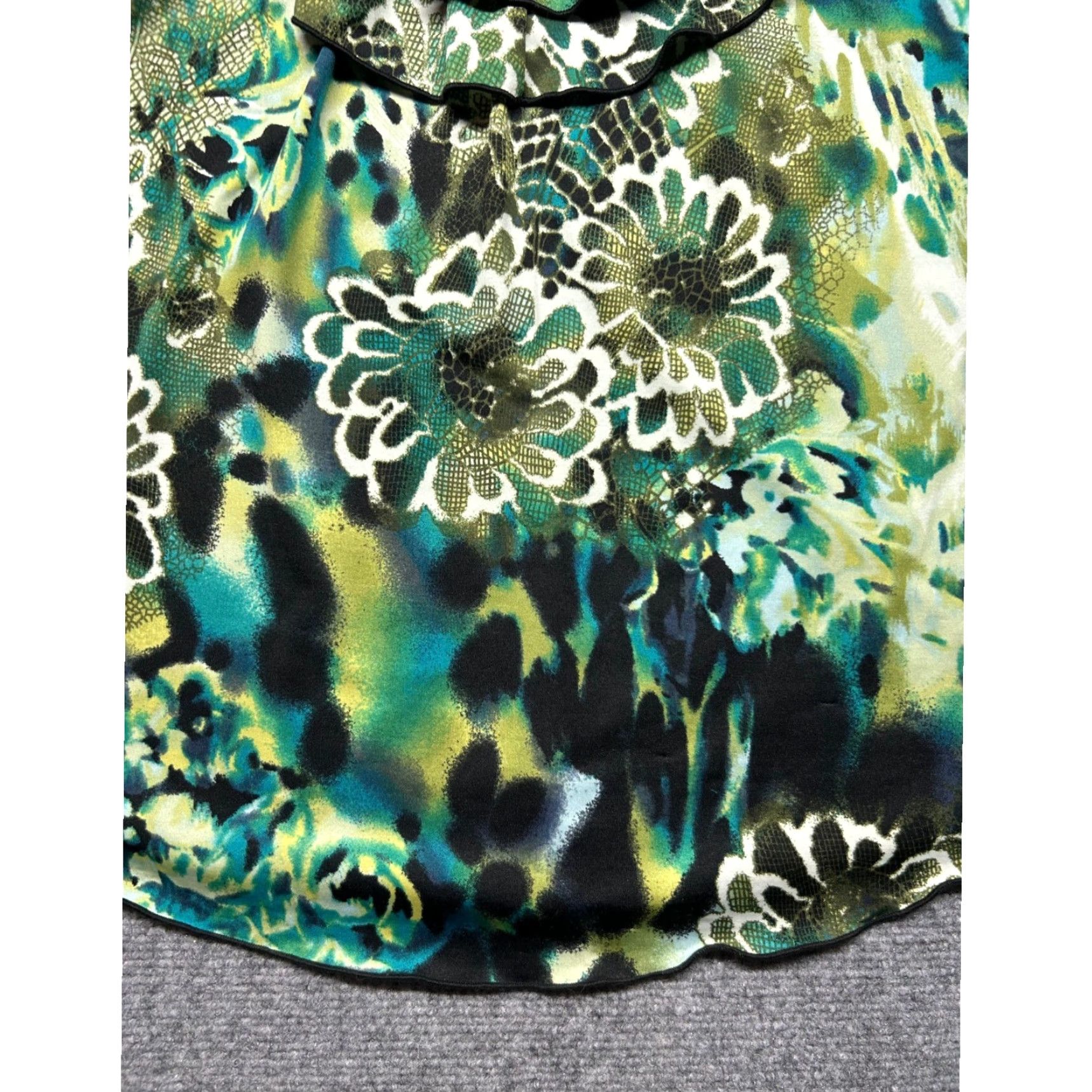 Vintage New Directions Blouse Womens L Sleeveless Ruffle Floral Print Stretch Top Size L / US 10 / IT 46 - 5 Thumbnail
