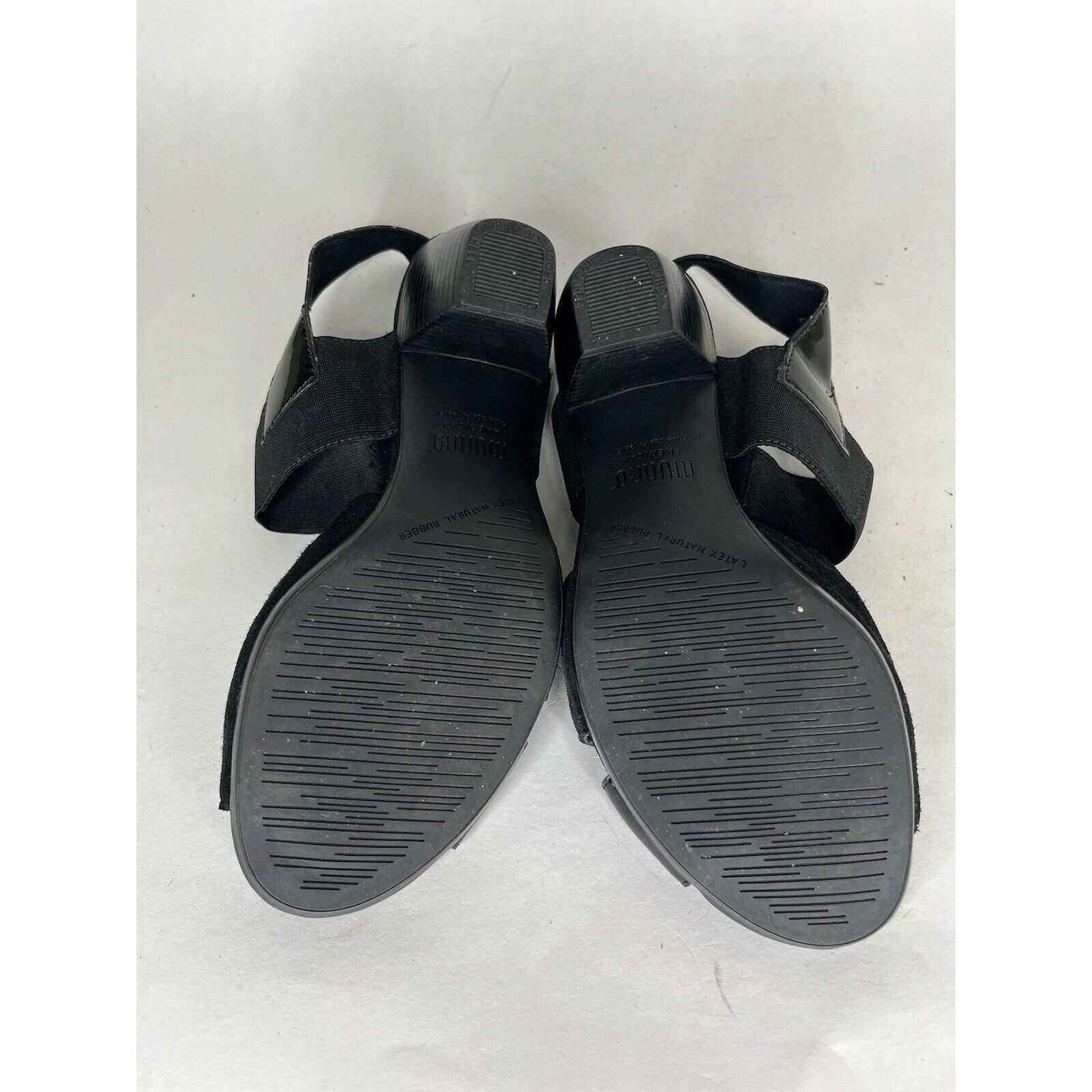 Other Munro Black Suede Patent Leather Slingback Heel Sandals Wome Size US 6.5 / IT 36.5 - 8 Thumbnail