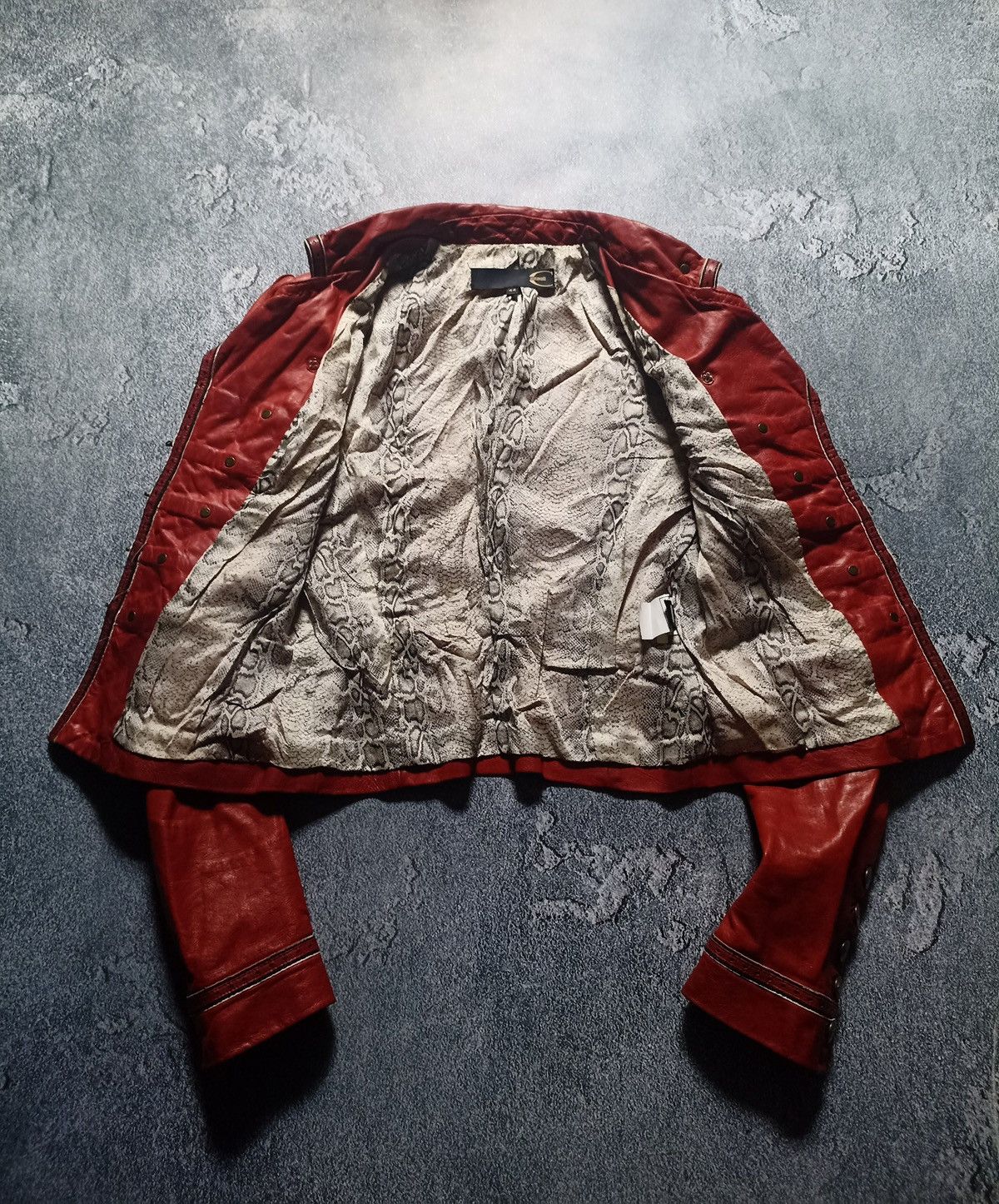 ジャケット・アウター 00s Just Cavalli Coated Denim Jacket Red 00s Just Cavalli Coated Denim Jacket Red Denim Cavalli Red Just