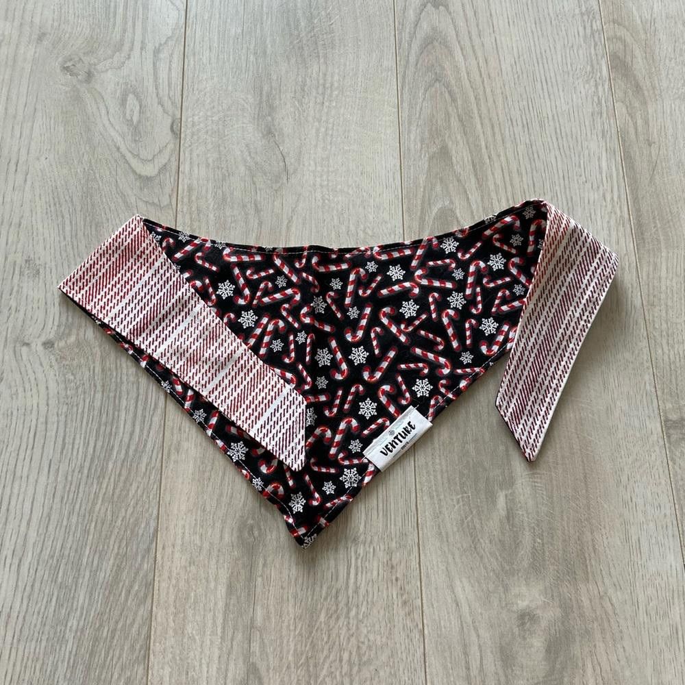 Designer Venture Dog Co Candy Cane and Red Line Dog Bandana Size ONE SIZE - 1 Thumbnail