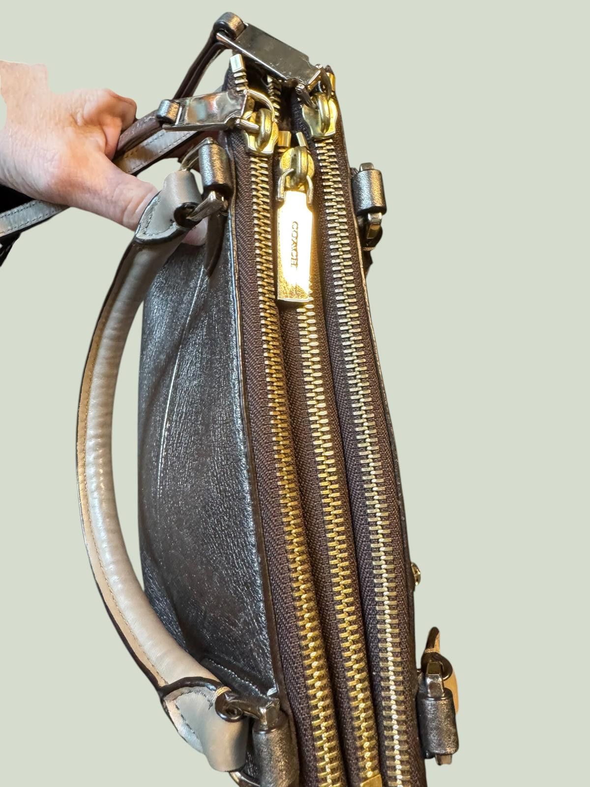 Coach Coach Metallic Leather Crossbody Bag 2014 Size ONE SIZE - 6 Thumbnail