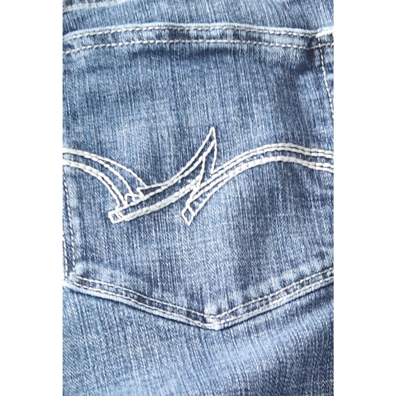 Wrangler Wrangler Jeans Boot Cut 32x30.5 Blue Denim Mid-Rise Western Logo Womens Regular Cotton Blend Size 24" / US 00 / IT 34 - 3 Thumbnail