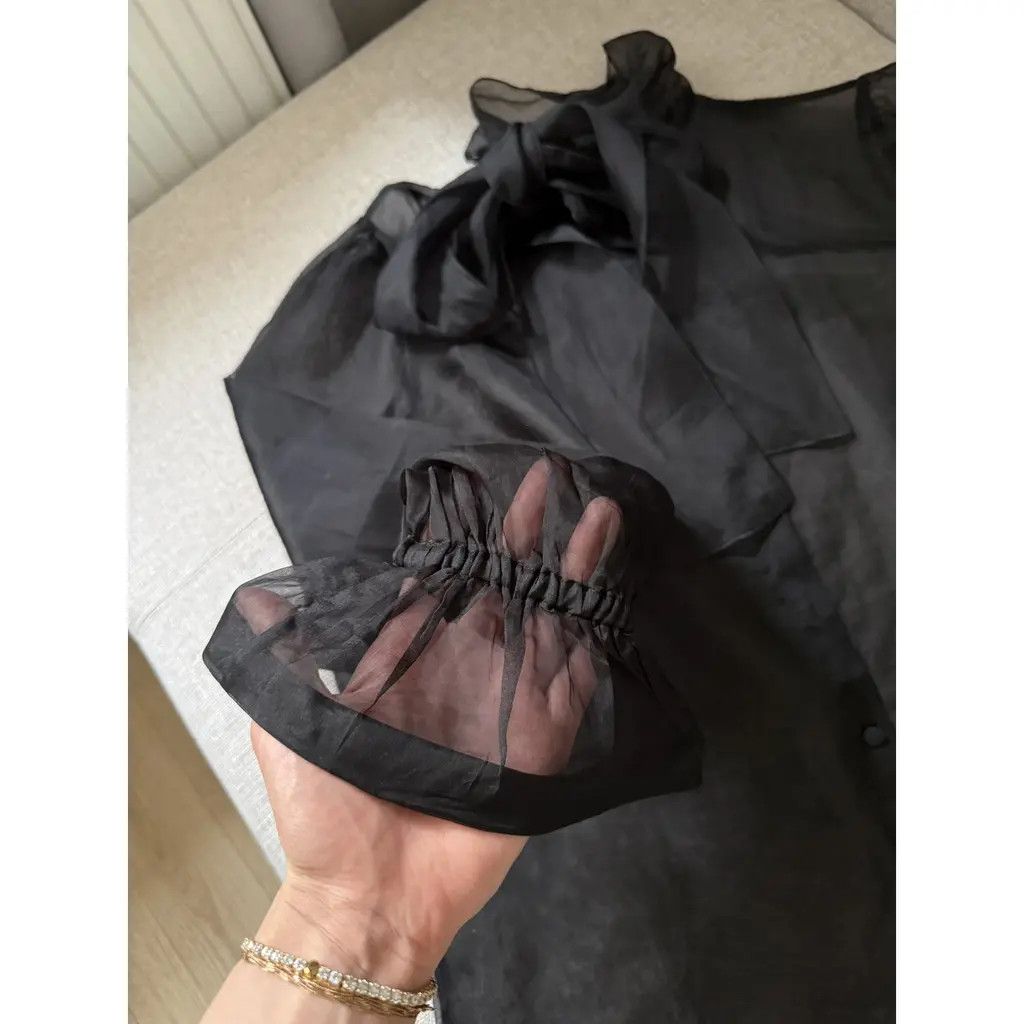 Dolce & Gabbana Dolce & Gabbana Sheer Black Silk Blouse Tops Size IT 46 Size L / US 10 / IT 46 - 4 Thumbnail