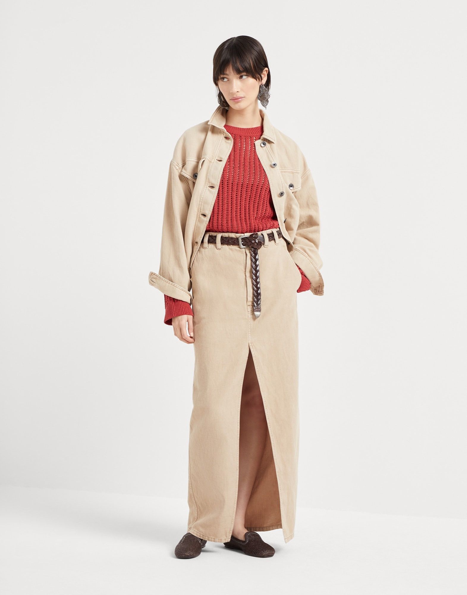 Brunello Cucinelli o1la1rc1a0326 Cover Four-Pocket Jacket in Beige Size S / US 4 / IT 40 - 5 Thumbnail