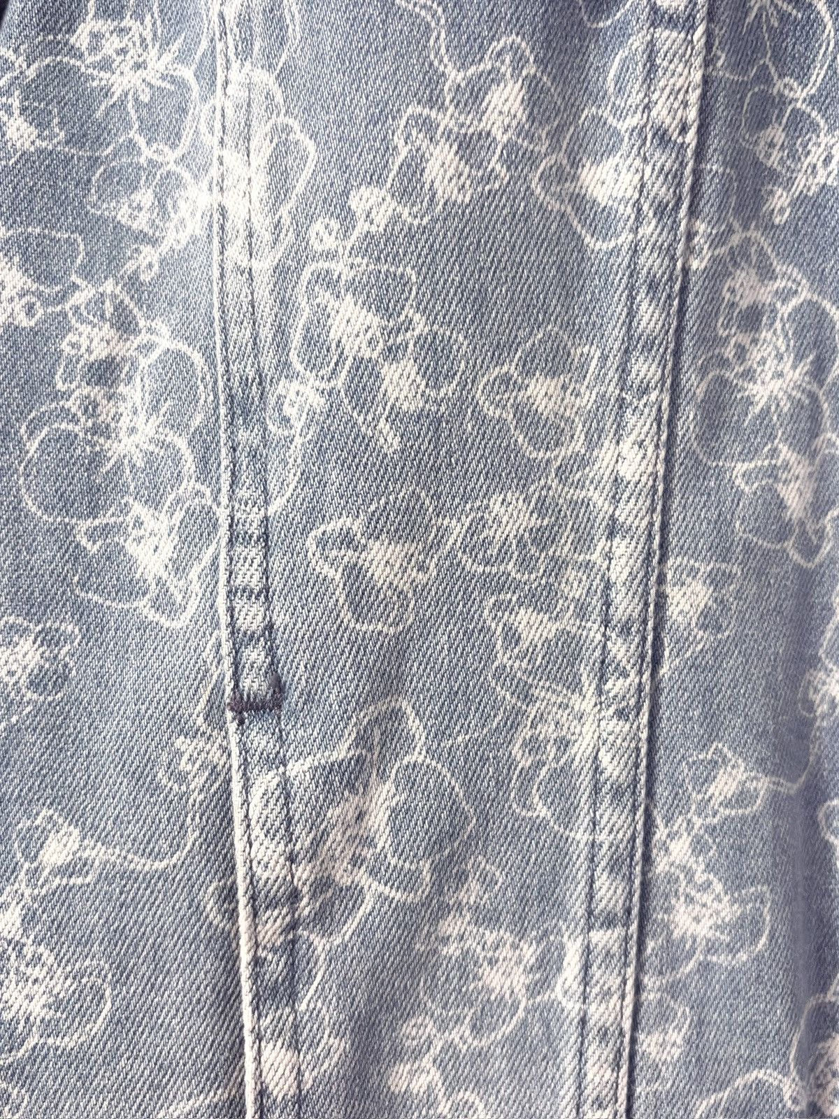 Karl Lagerfeld Karl Lagerfeld Light Blue Floral-Print Denim Jacket Size S / US 4 / IT 40 - 4 Thumbnail