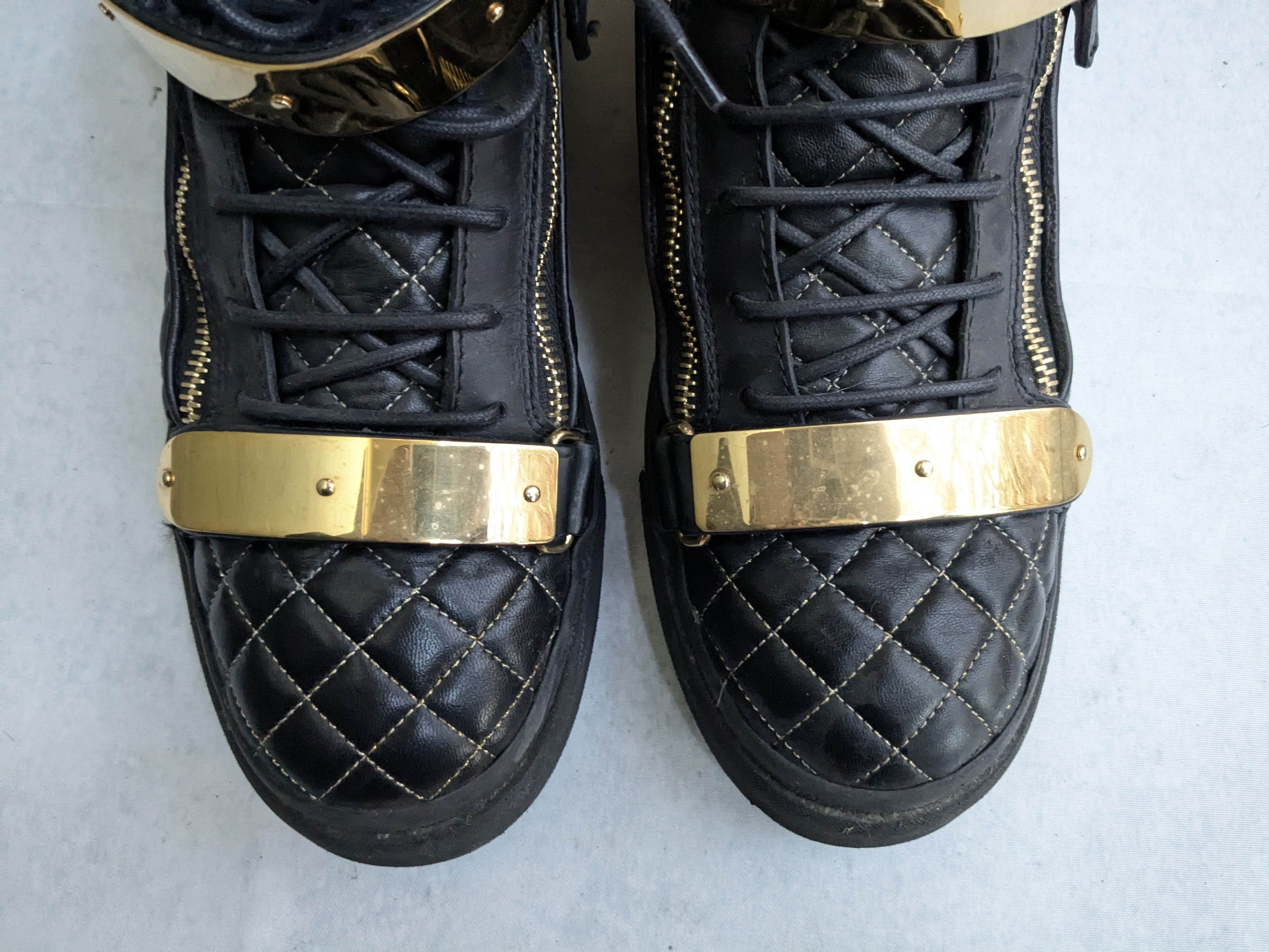 Giuseppe Zanotti Giuseppe Zanotti Sneakers Black Gold 13 46 High Tops Leather Size US 13 / EU 46 - 3 Thumbnail