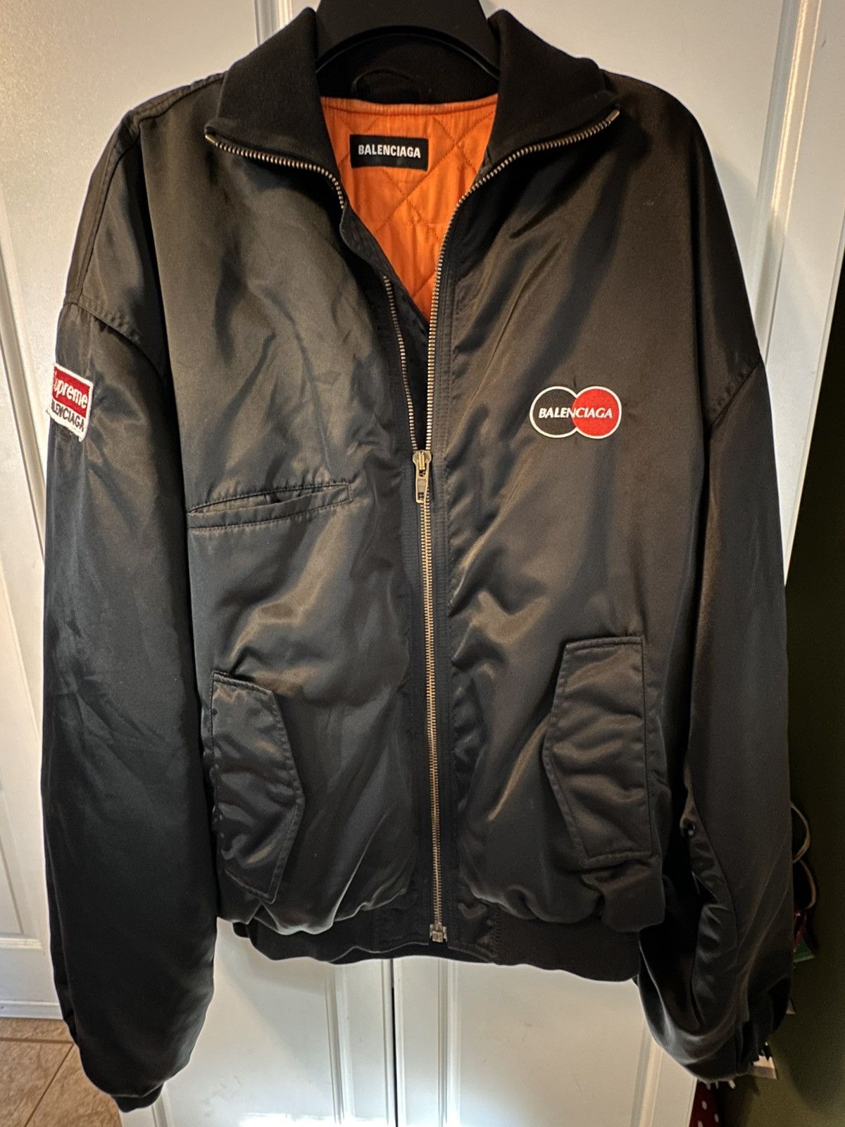 Balenciaga Balenciaga Mens Bomber Jacket with Orange Lining Size US S / EU 44-46 / 1 - 1 Thumbnail