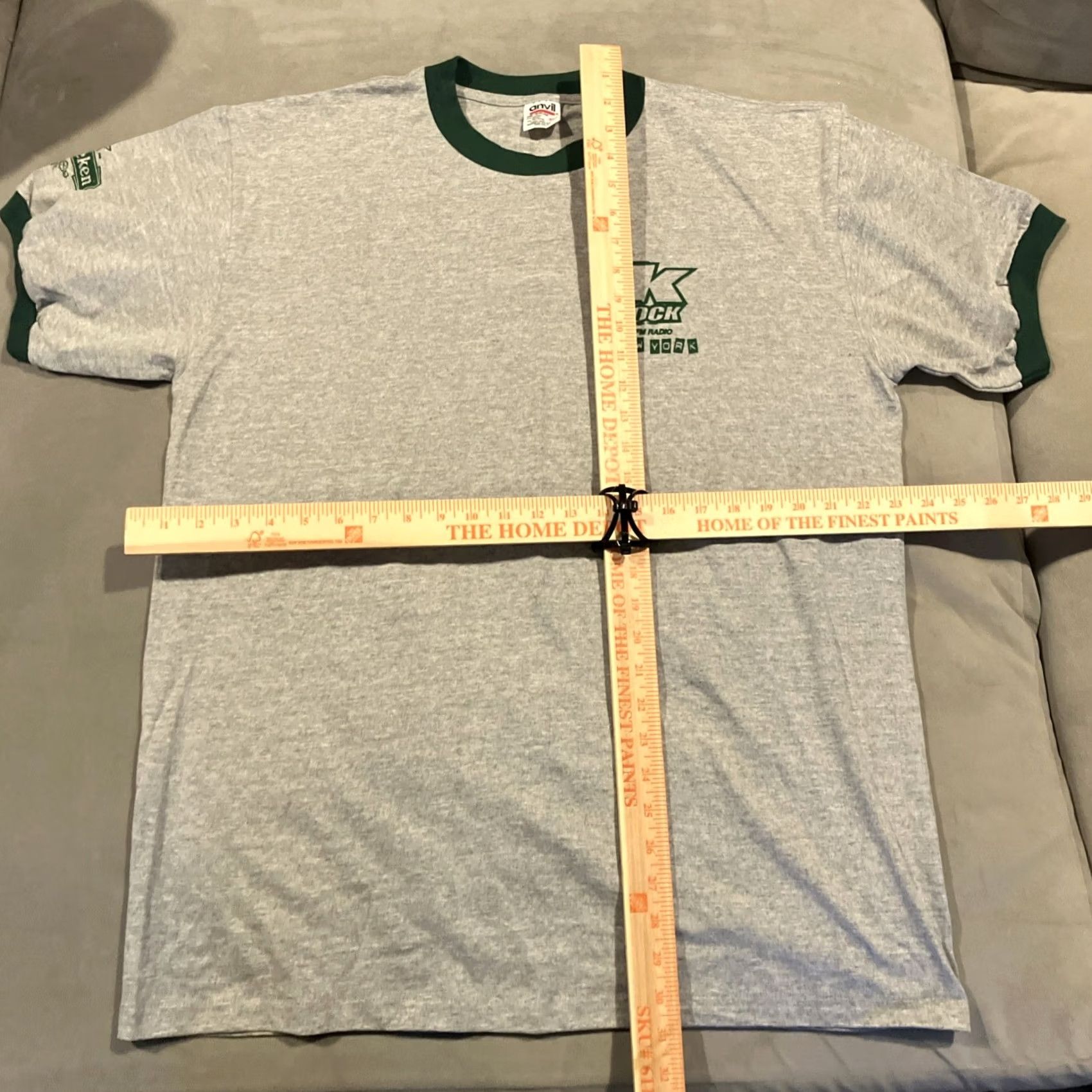 Anvil VINTAGE KROCK 92.3 Howard Stern Heineken Ringer T Shirt XL Gray Mens Shirt Size US XL / EU 56 / 4 - 5 Thumbnail