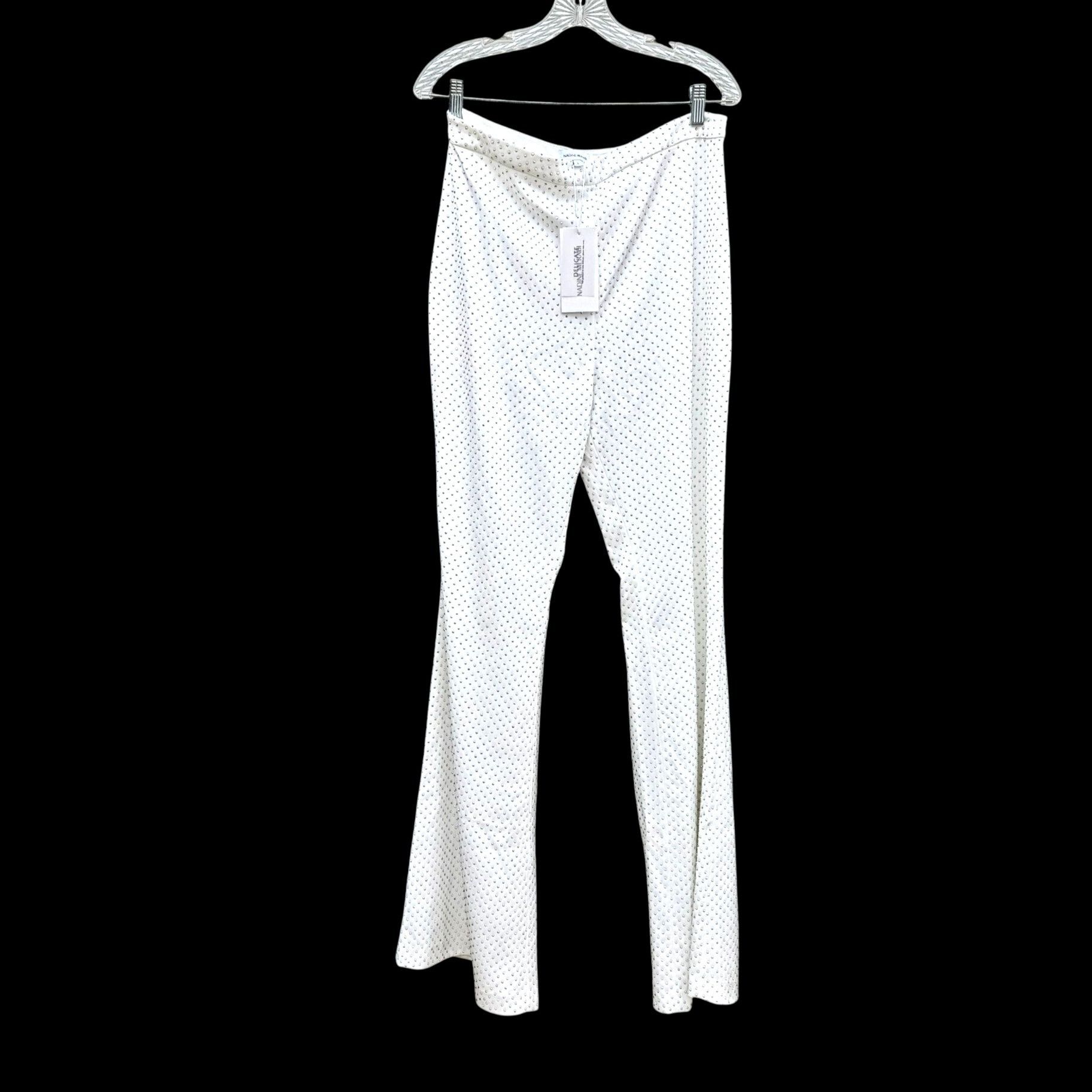 Other Nadine Merabi White Rhinestone Kira Two-Piece Set Top L Pant Size 36" / US 14 / IT 50 - 19 Thumbnail