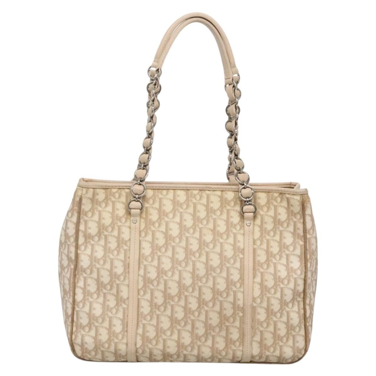 Dior DIOR Trotter Canvas Romantic Tote Bag Pvc Beige Silver Size ONE SIZE - 3 Thumbnail