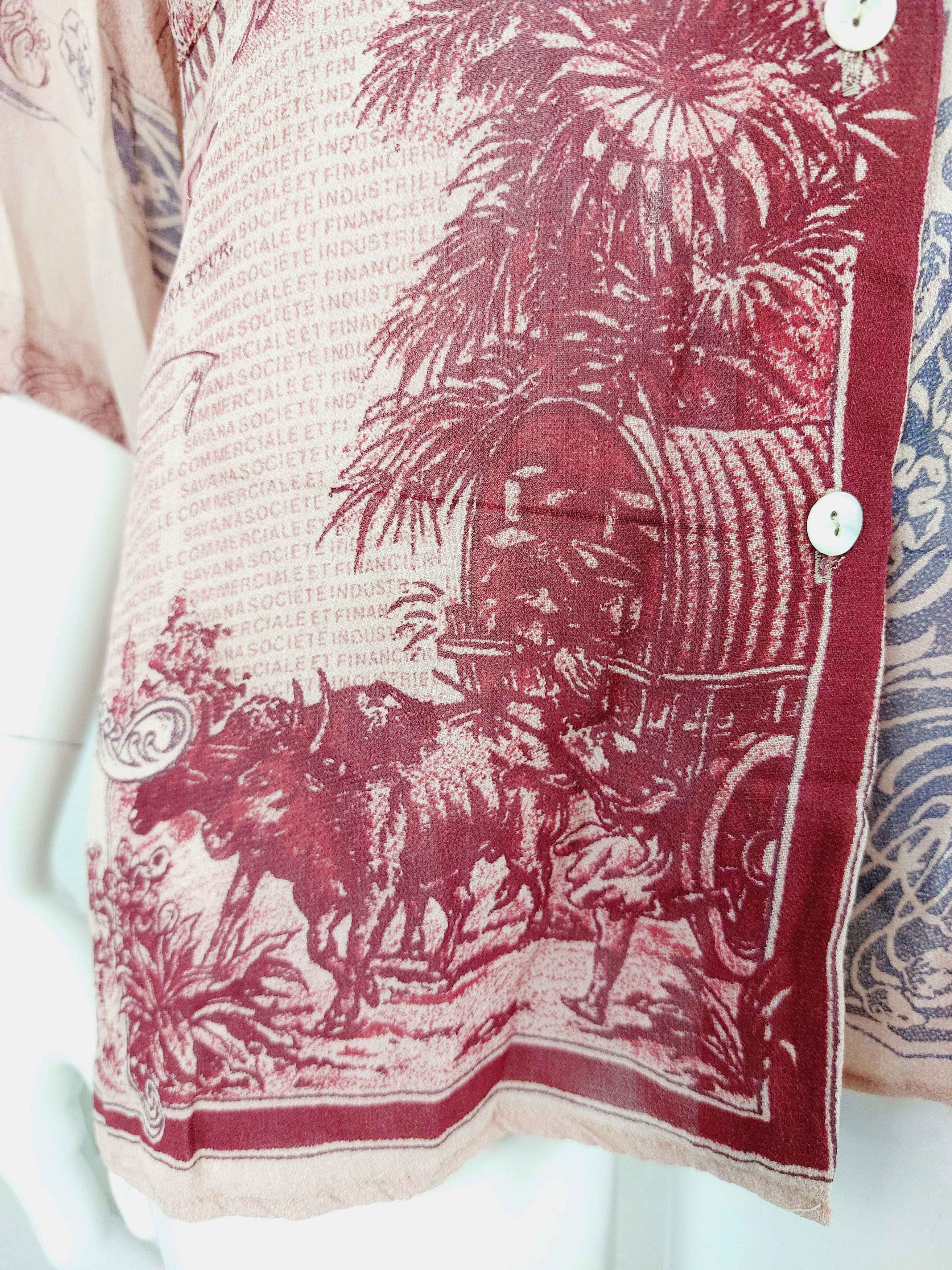 Jean Paul Gaultier 1986 Jean Paul Gaultier Pour Gibo Savana Africa Stamp Shirt Size US M / EU 48-50 / 2 - 7 Thumbnail