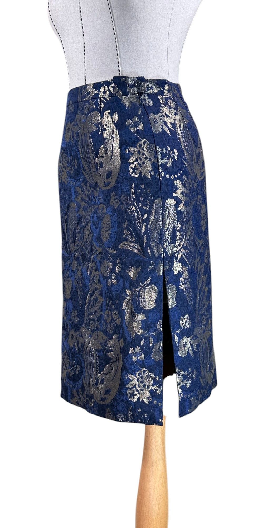 Escada Midi skirt blue gold Size 25" / US 0 / IT 36 - 2 Thumbnail