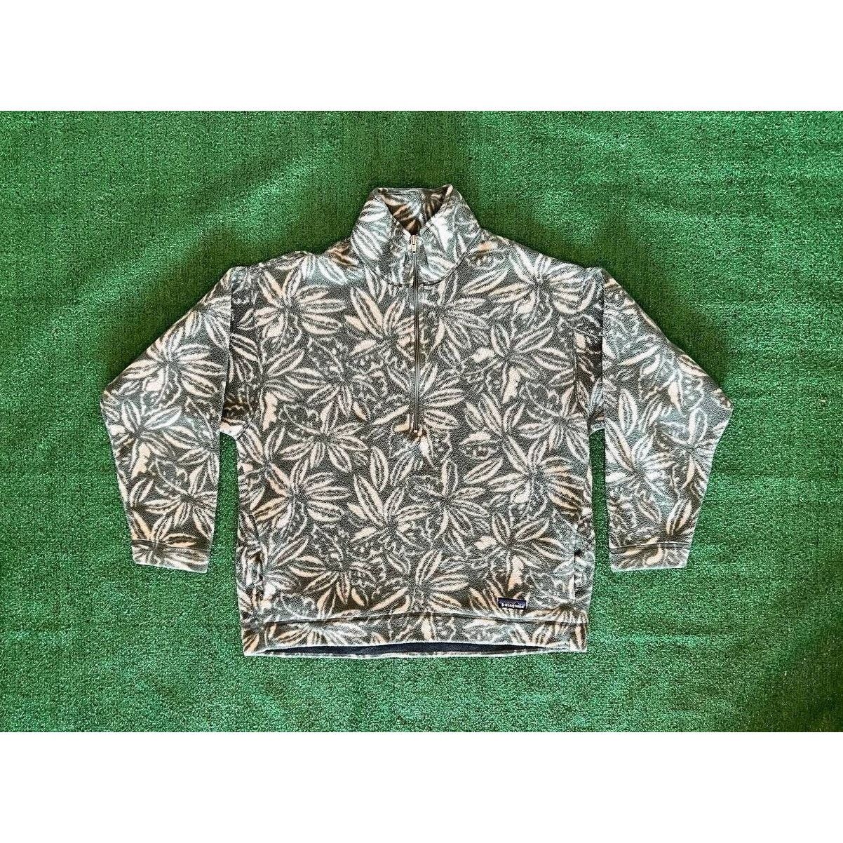 Patagonia Vintage Patagonia Hawaiian Leaf Pattern Fleece Made in Usa L Grailed