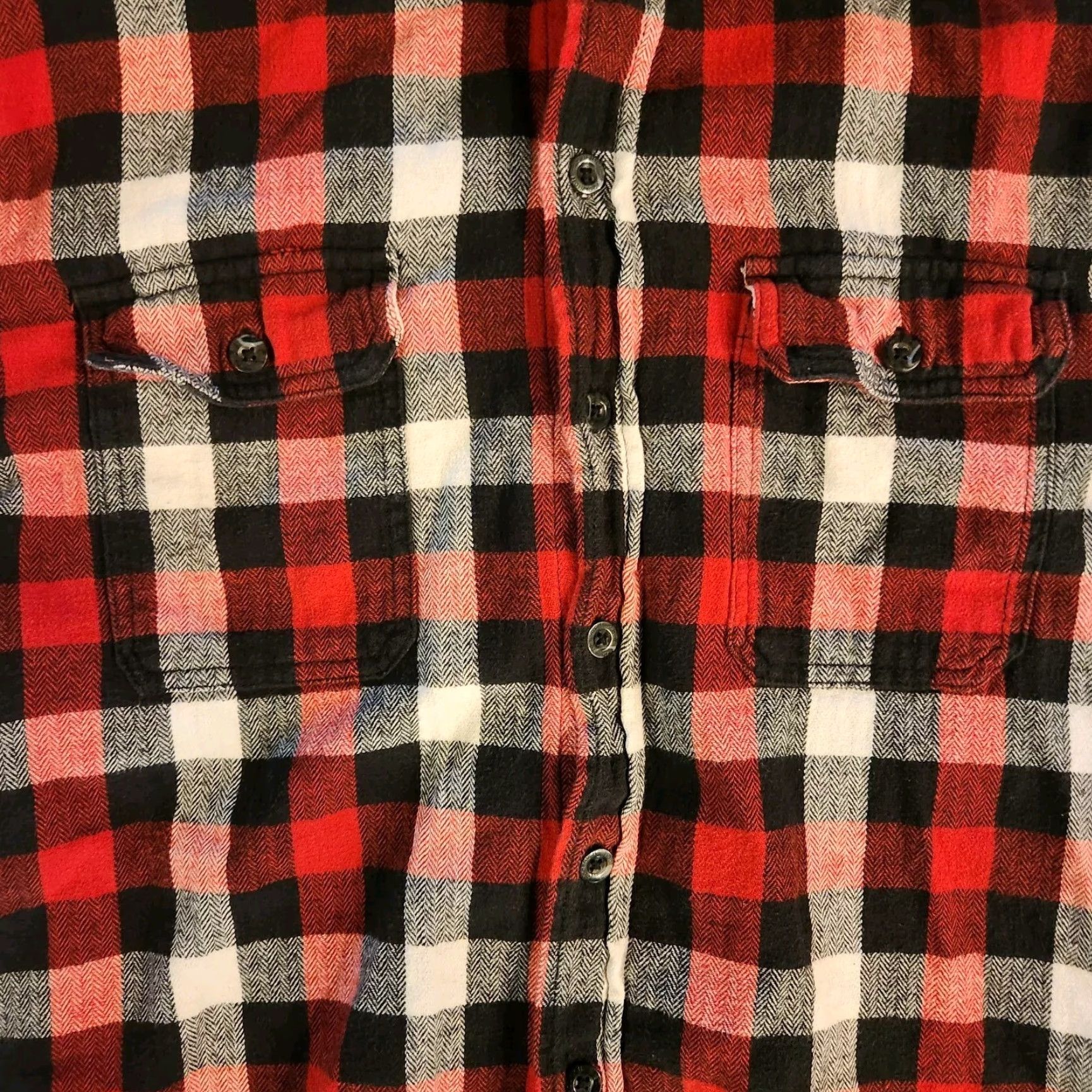 Vintage Woolrich Flannel Shirt Red White Black Long Sleeve Men's Large L Shirt Button-Up Collared Pocketed Outdoor Casual Regular Size US L / EU 52-54 / 3 - 4 Thumbnail