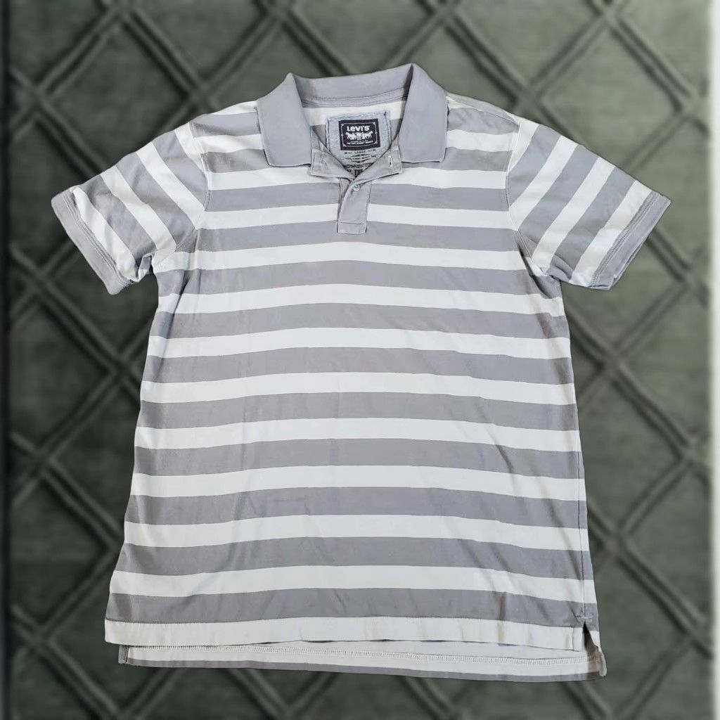 Levi's Levis Polo Shirt Mens L Striped Short Sleeve Collared Button Multicolor Cotton Embroidered Logo Casual Golf Tennis 90s Modern Sports Size US L / EU 52-54 / 3 - 1 Thumbnail