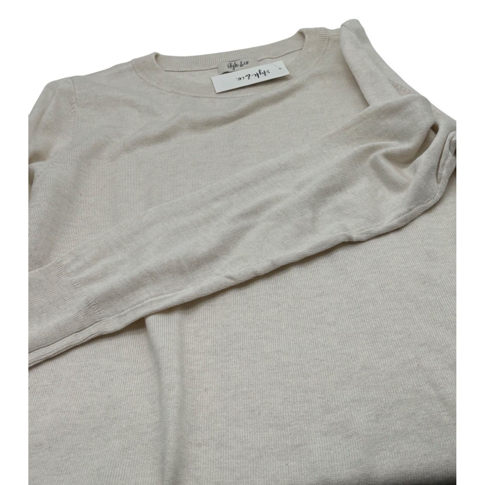 Style & Co Style & Co Chiffon-Hem Tunic Sweater, Antique Cream, M Size M / US 6-8 / IT 42-44 - 8 Thumbnail