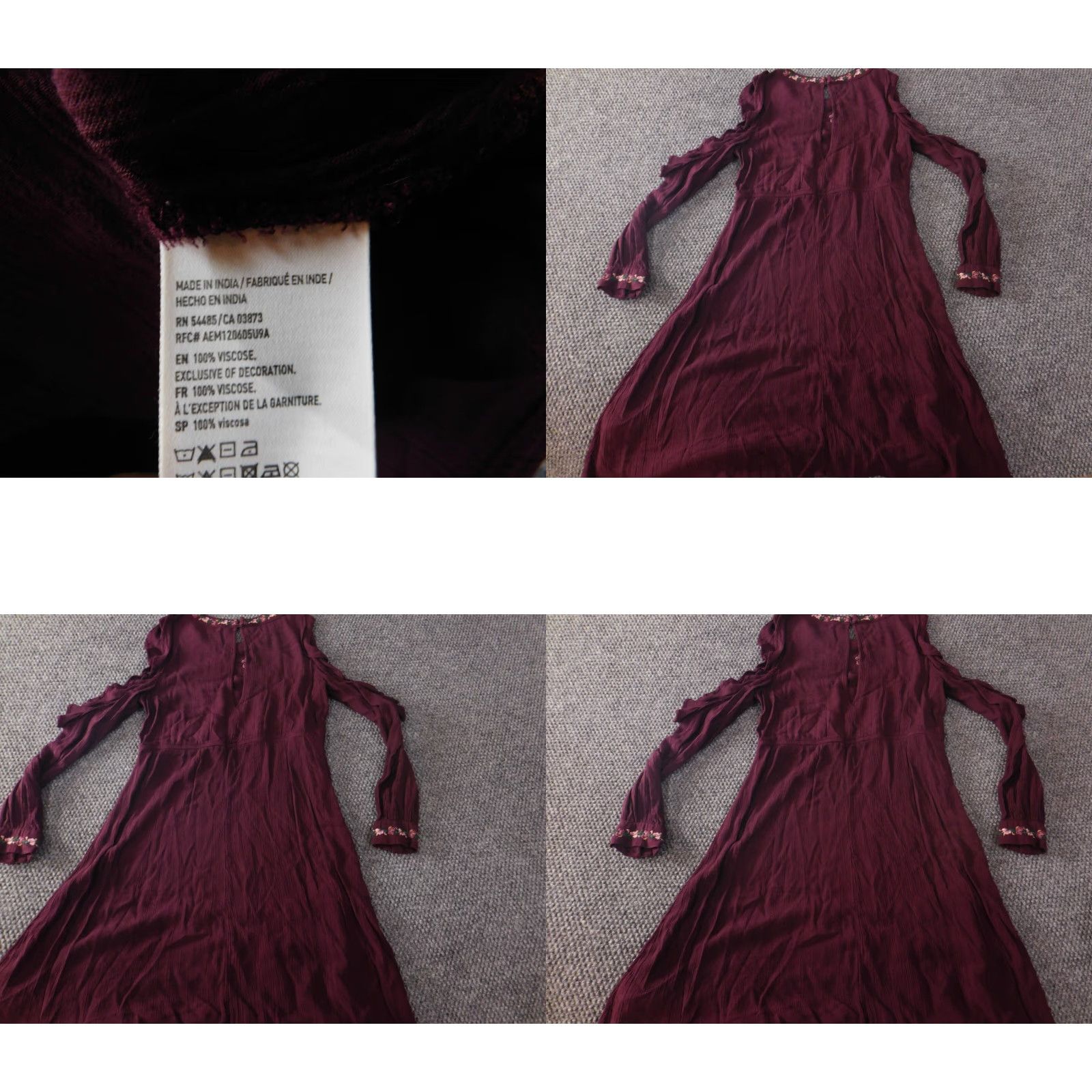 American Eagle Outfitters American Eagle Outfitters Womens Dress A-Line XS Floral Off the Shoulder Knee Length Red Blue Raglan Sleeve Long Sleeve 0? Size XS / US 0-2 / IT 36-38 - 8 Thumbnail