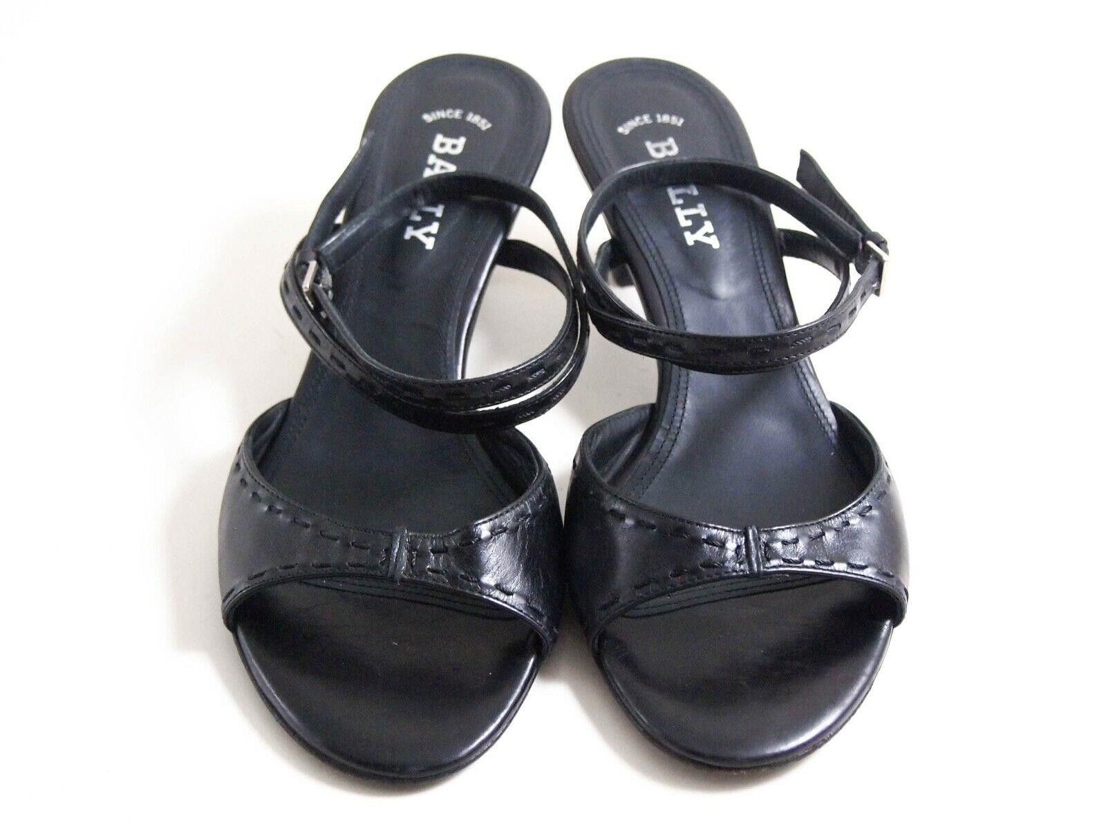 Bally Bally Mid Heel Sandals Black Leather US 5.5 EU 36 Size US 5.5 / IT 35.5 - 3 Thumbnail