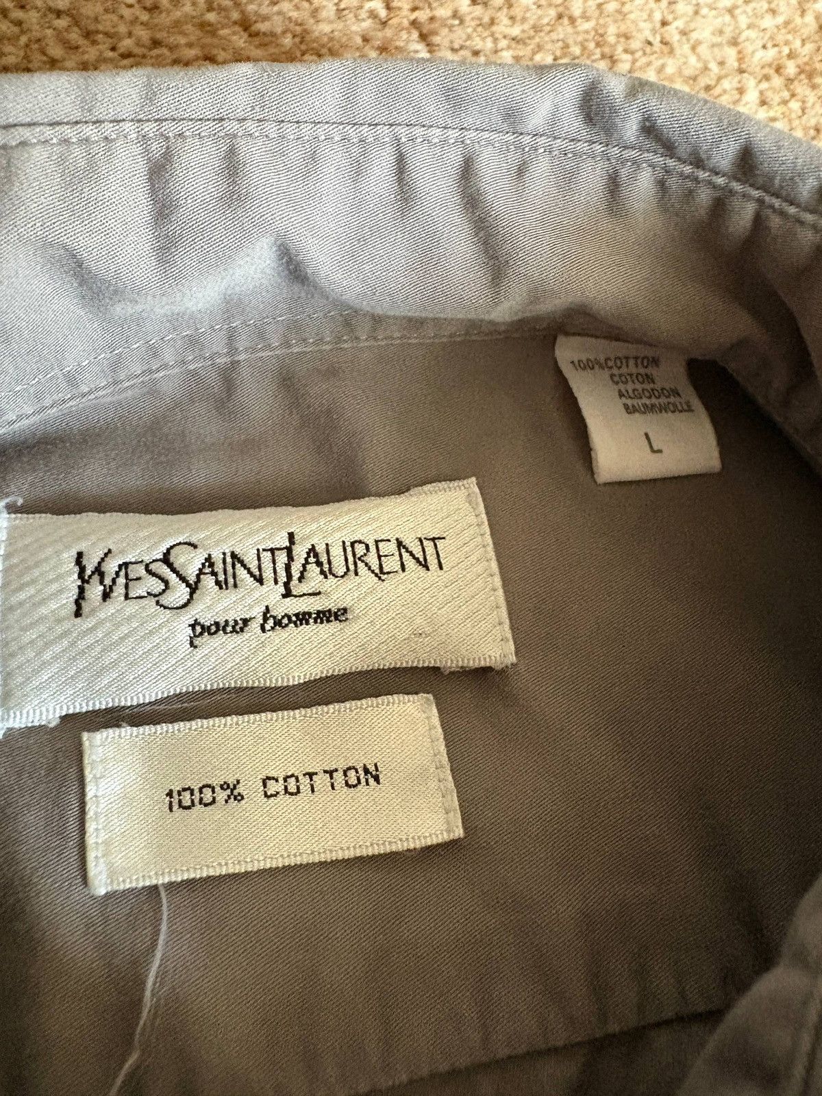 Yves Saint Laurent Yves Saint Laurent Shirt Button Up Grey Size US L / EU 52-54 / 3 - 8 Thumbnail