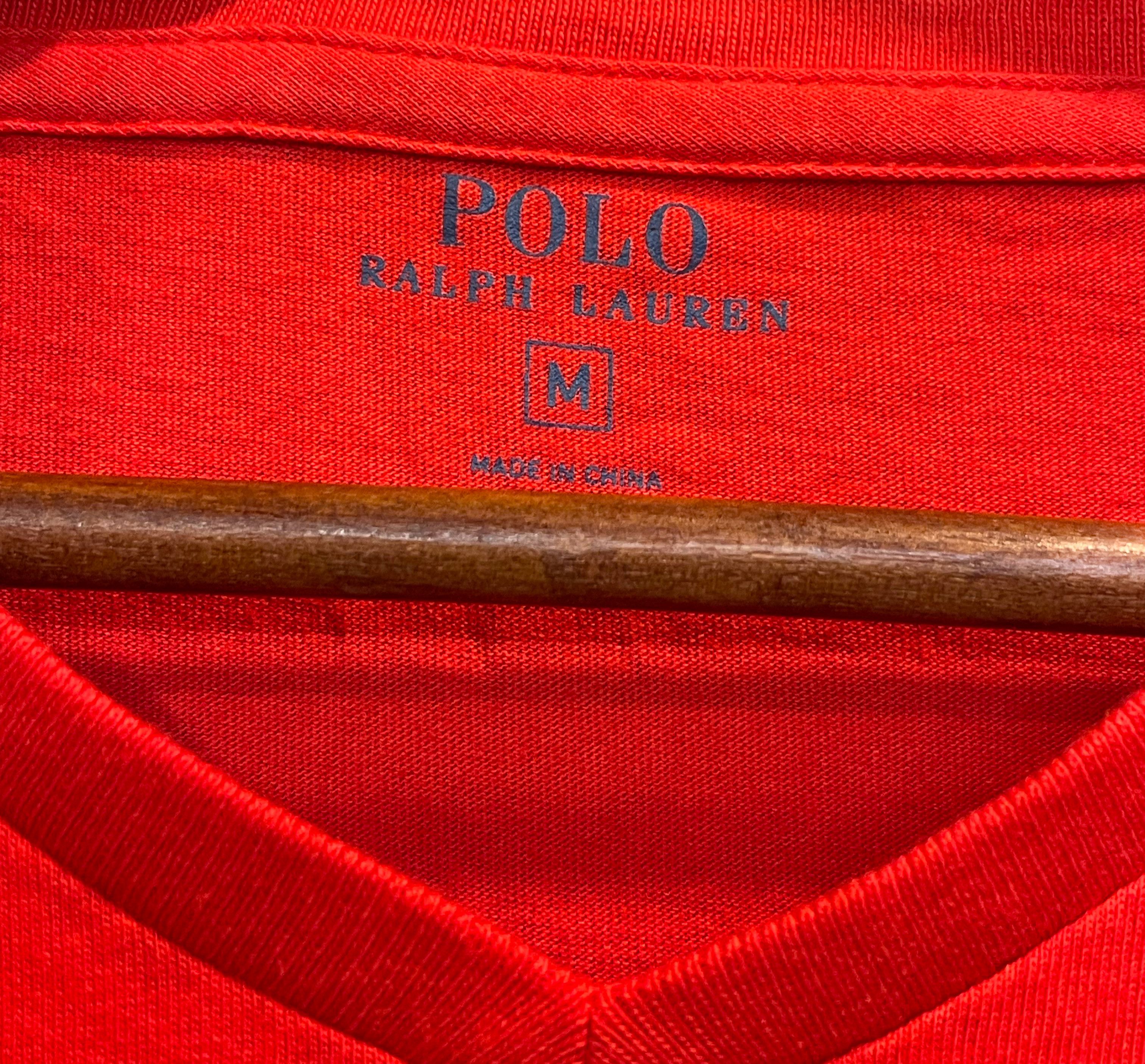 Polo Ralph Lauren Red Polo Ralph Lauren V Neck Tee Size US M / EU 48-50 / 2 - 3 Thumbnail