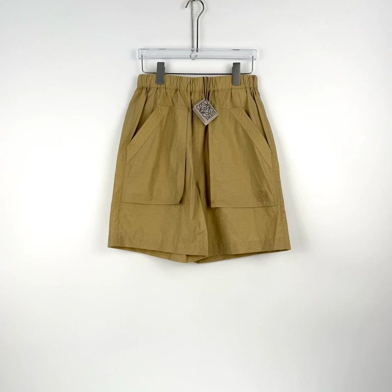 Loewe size S Khaki co-branded embroidered logo shorts