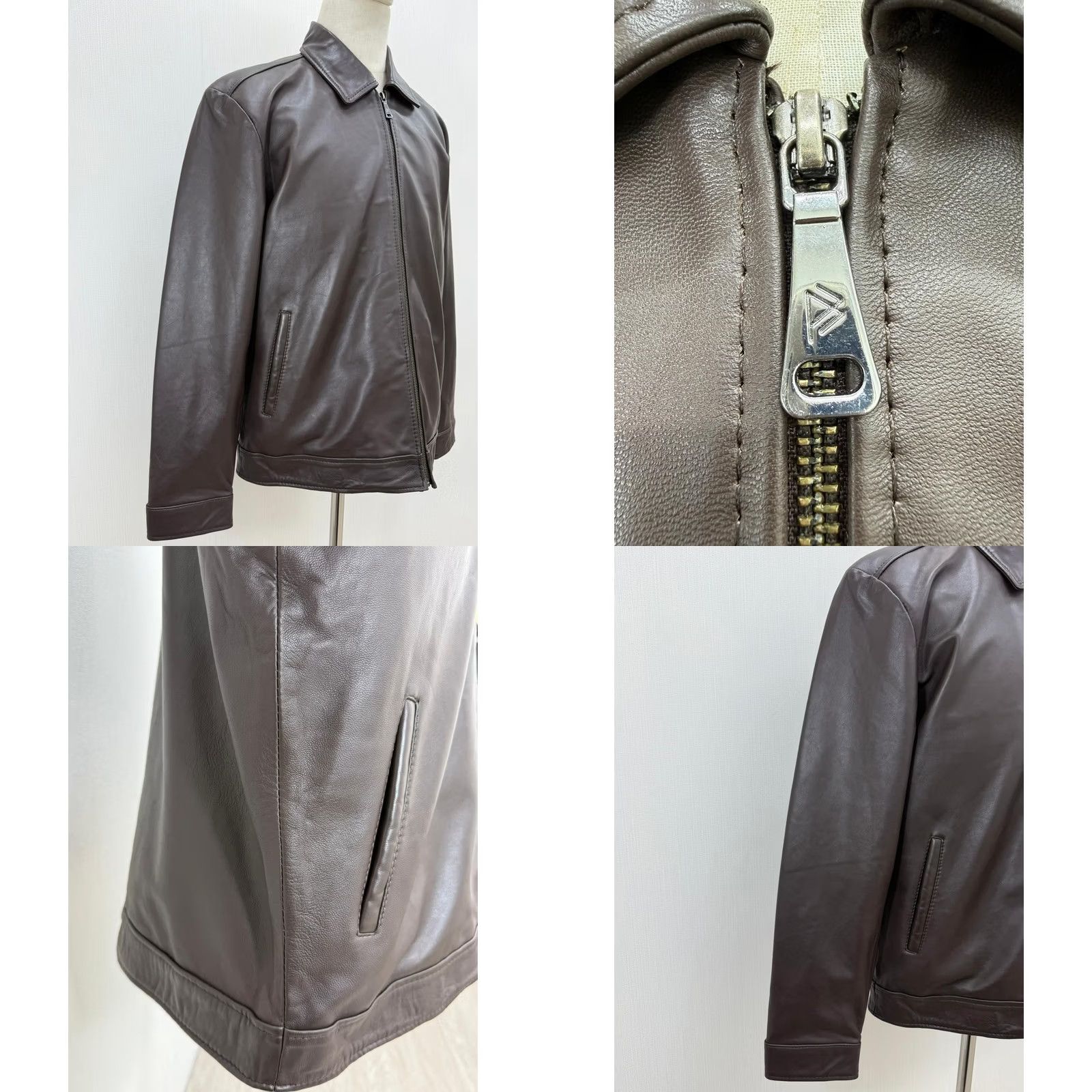 Vintage Men's Italian Sheepskin Genuine Leather Jacket Brown XL Size US XL / EU 56 / 4 - 8 Thumbnail