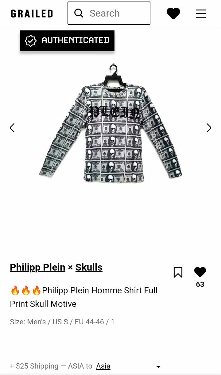 Philipp Plein 🔥🔥🔥Philipp Plein Homme Shirt Full Print Skull Motive Size US S / EU 44-46 / 1 - 10 Thumbnail