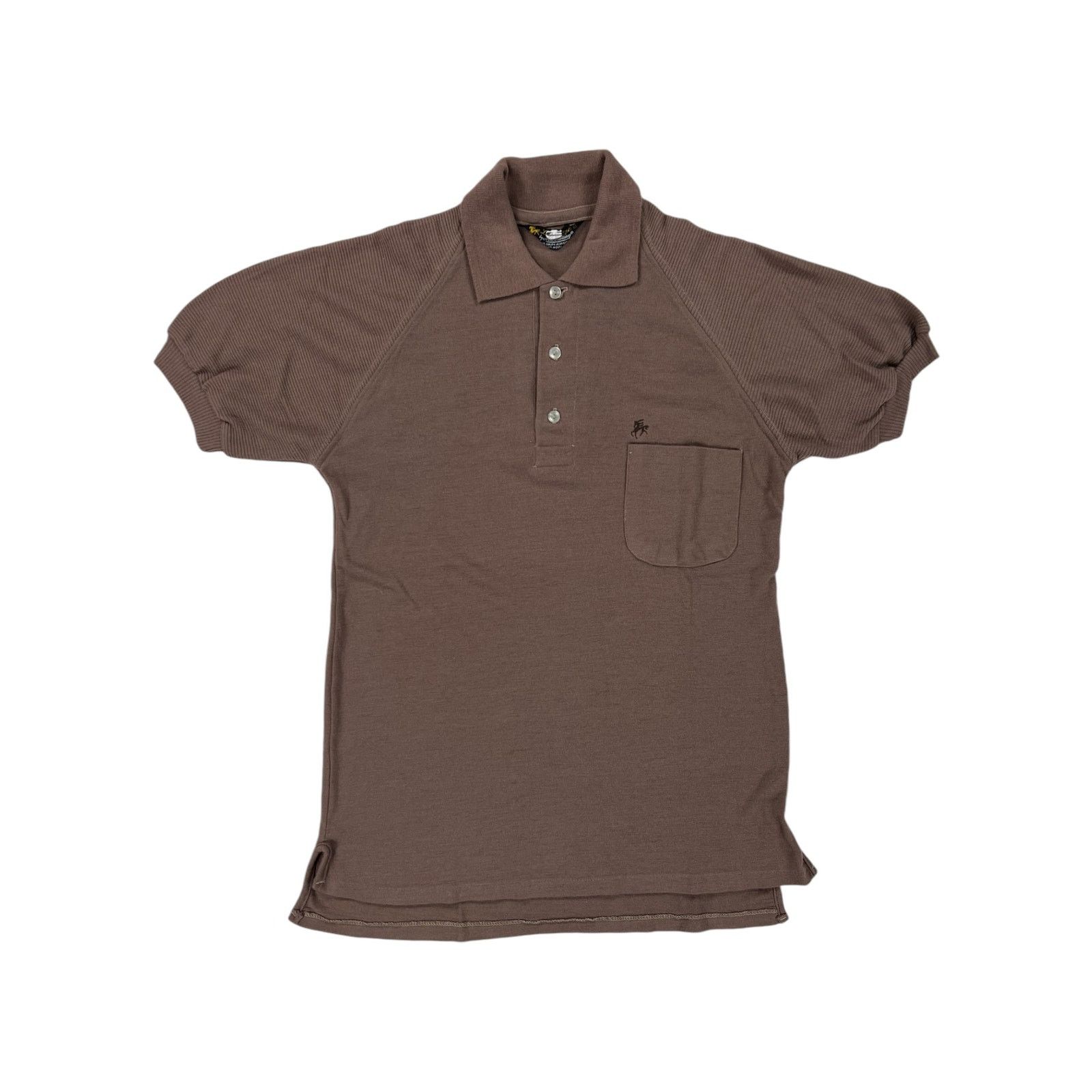 Vintage Vintage 70s orlon acrylic brown polo shirt (S) Size US S / EU 44-46 / 1 - 1 Thumbnail