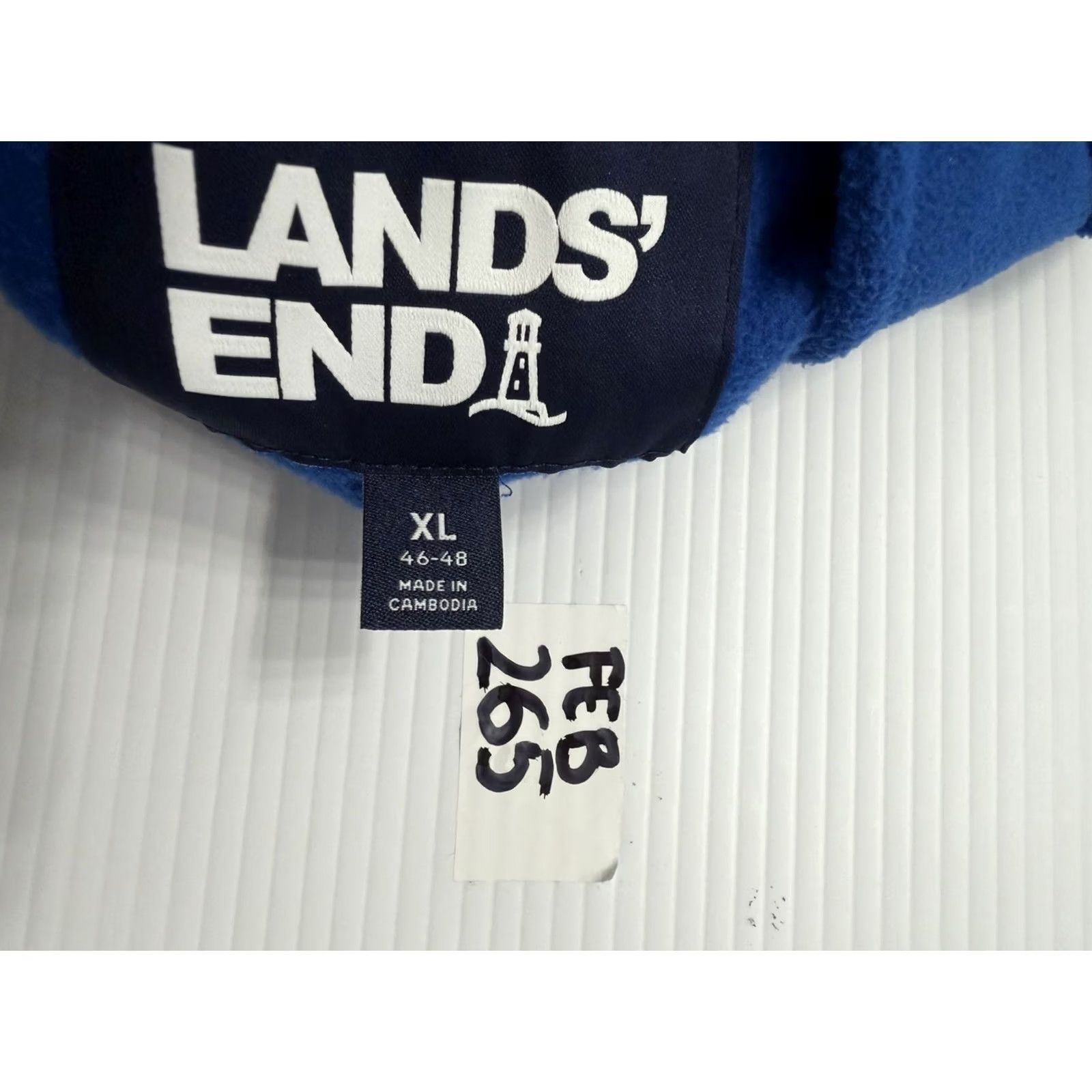 Lands' End Lands' End Blue Fleece Pullover Men XL 1/4 Zip Sweatshirt Regular Size Blue Mens Size US XL / EU 56 / 4 - 8 Thumbnail