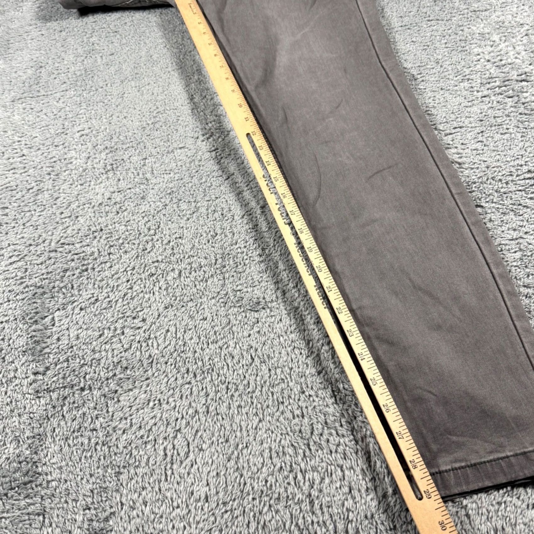 Vintage Mugsy Jeans Beans Slim Straight Chino Pants 31x30 Gray Men Casual Business 5-Pocket Logo Button Zip Stretch Cotton Blend Modern Regular Fit Size US 31 - 7 Thumbnail