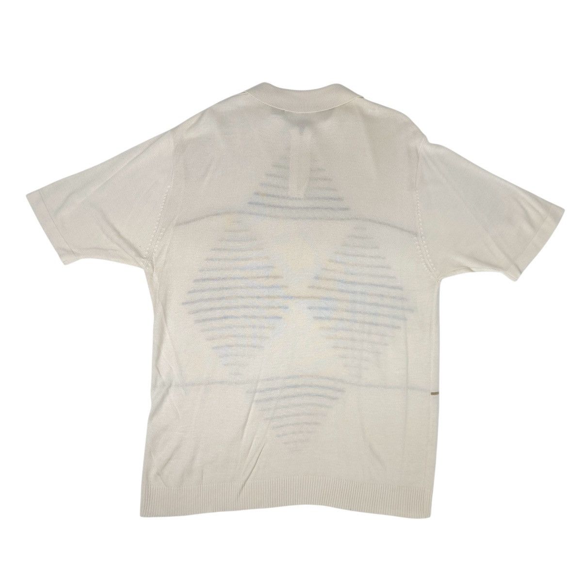 Vintage Vintage INSERCH Knit Polo Shirt Cream Geometric Pattern 90s Size US L / EU 52-54 / 3 - 6 Thumbnail