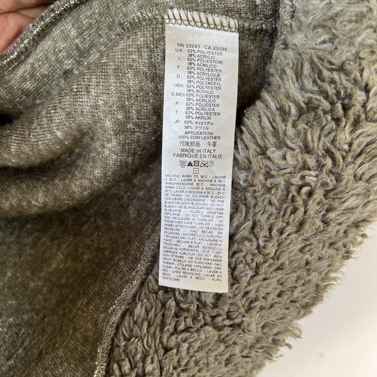 Diesel Diesel Made in Italy Fuzzy Boa Hoodie Olive Green Y2K Size US S / EU 44-46 / 1 - 17 Thumbnail