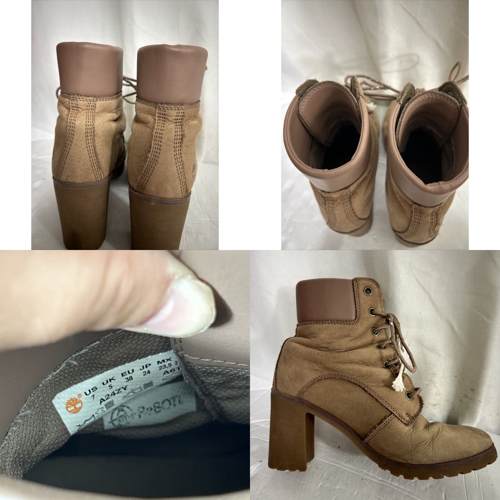 Timberland VINTAGE Timberland Boots Allington 6-inch Lace-Up Heeled Boot Womens 7 Tan Lights Taupe Nubuck Leather Size US 7 / IT 37 - 10 Thumbnail