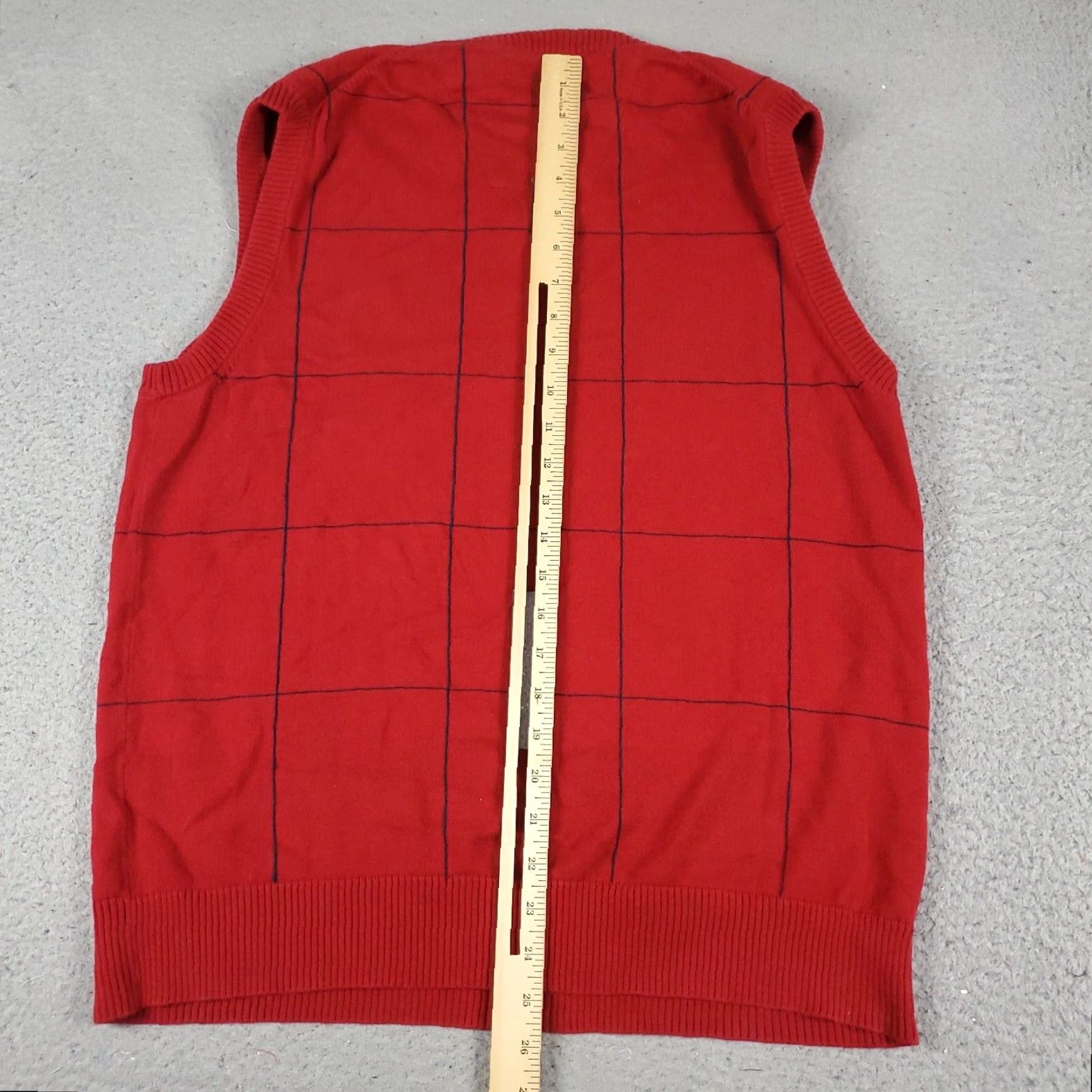 Nautica Nautica Mens Large Red Check V Neck Pullover Sweater Vest Casual Size US L / EU 52-54 / 3 - 4 Thumbnail