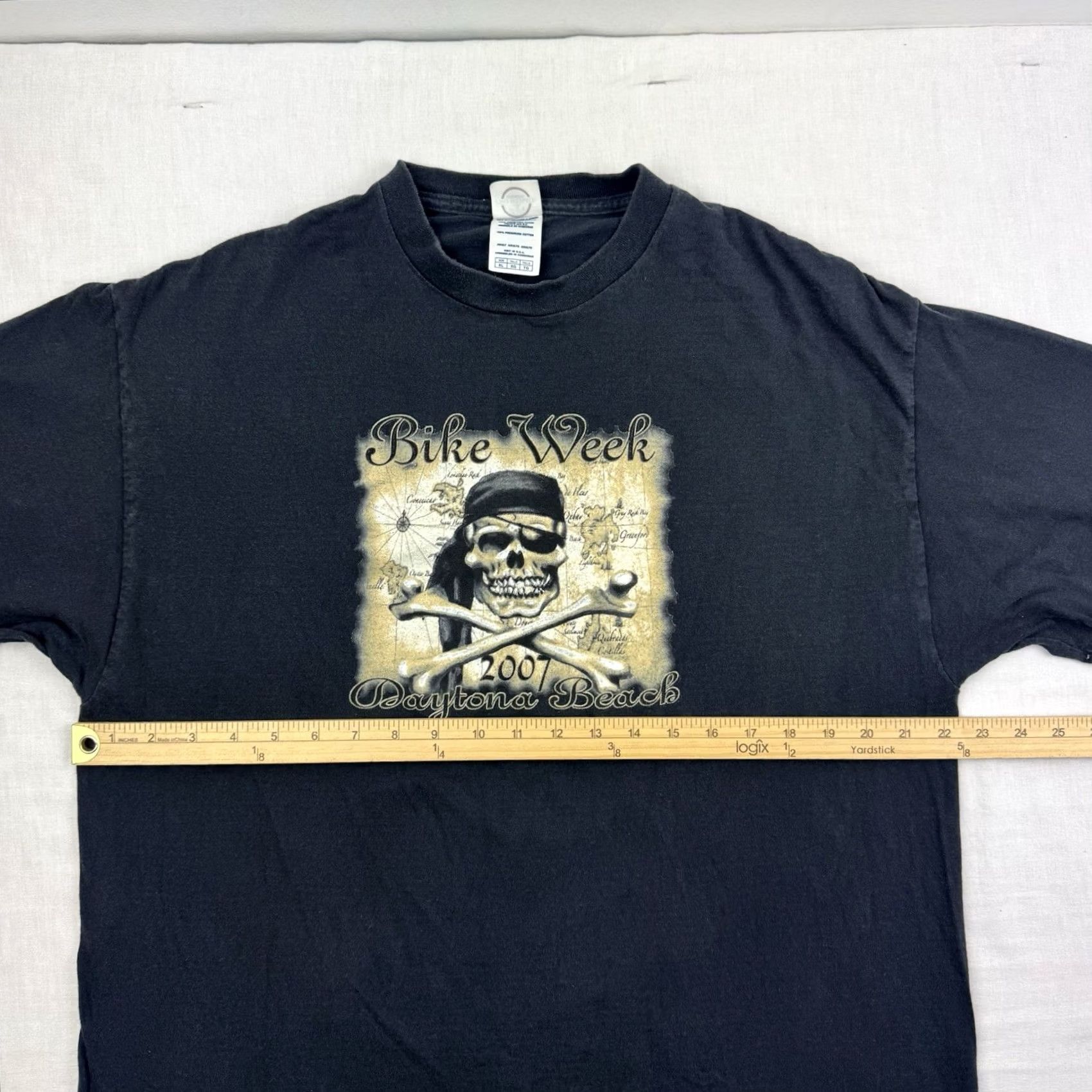 Delta VINTAGE Daytona Beach Bike Week T Shirt Adult XL Pirate Skeleton Biker Size US XL / EU 56 / 4 - 7 Thumbnail