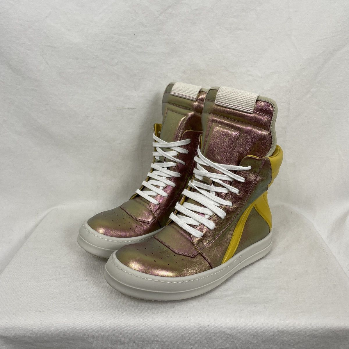 Rick Owens RICK OWENS PINK IRIDESCENT GEOBASKET Size US 6 / IT 36 - 3 Thumbnail