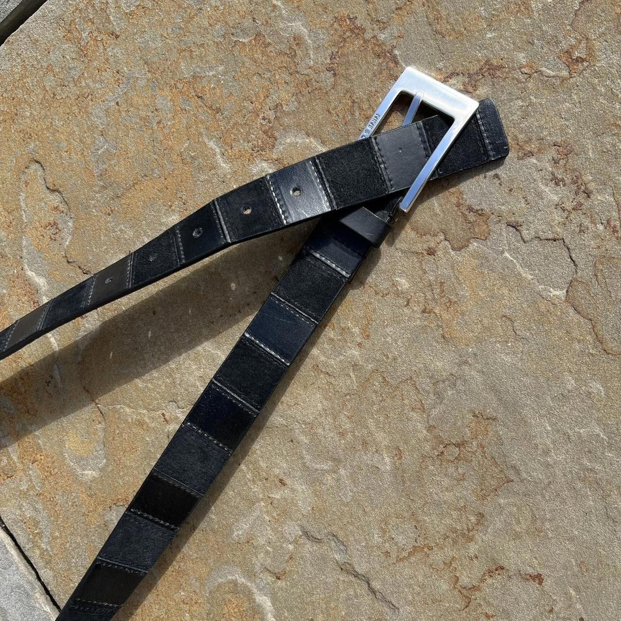 Vintage Neo-Vintage Y2K Black Leather + Suede Belt Size ONE SIZE - 2 Thumbnail
