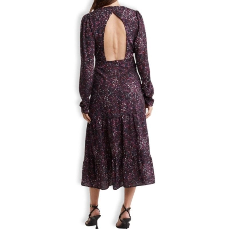 Other Area Stars Midi Dress Tiered Floral Open Back Multicolor S Size S / US 4 / IT 40 - 6 Thumbnail